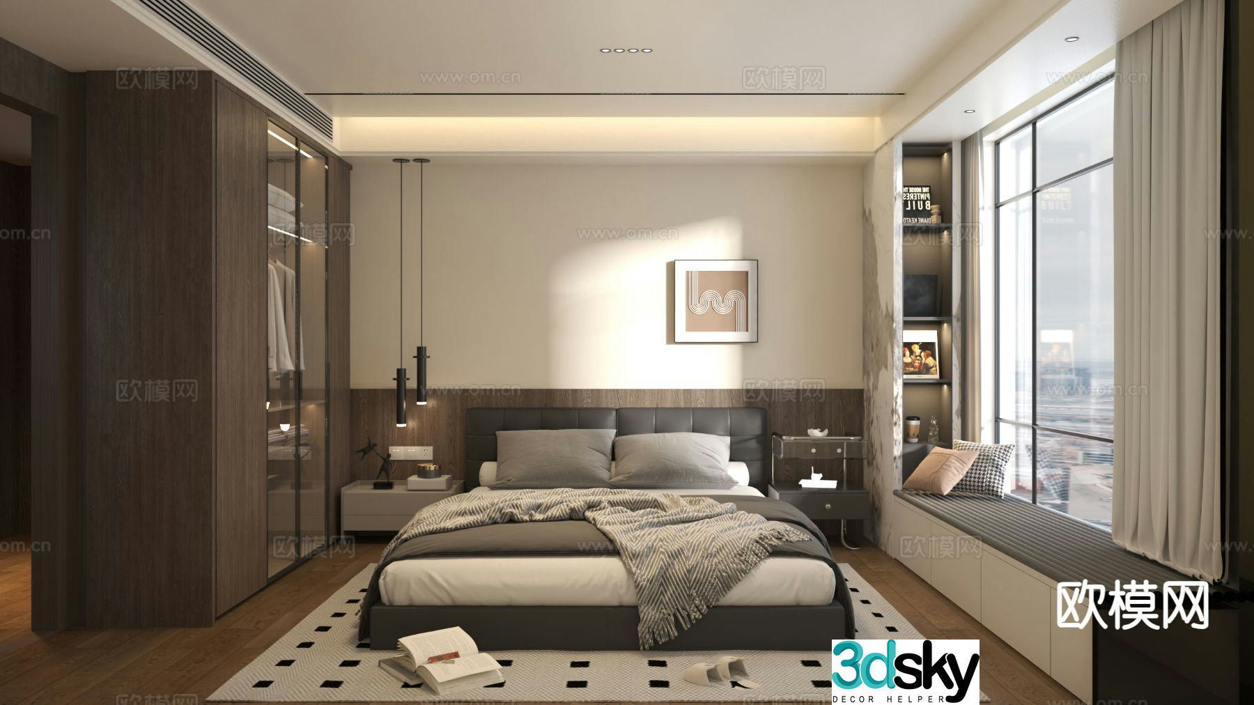 Italian style bedroom master bedroom 3d model