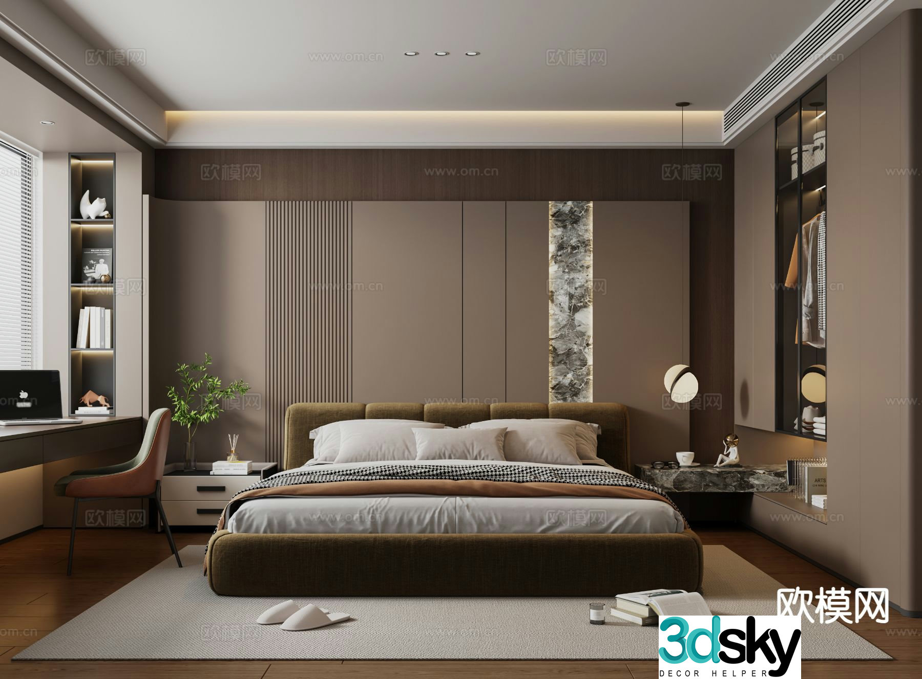 Italian style bedroom master bedroom 3d model