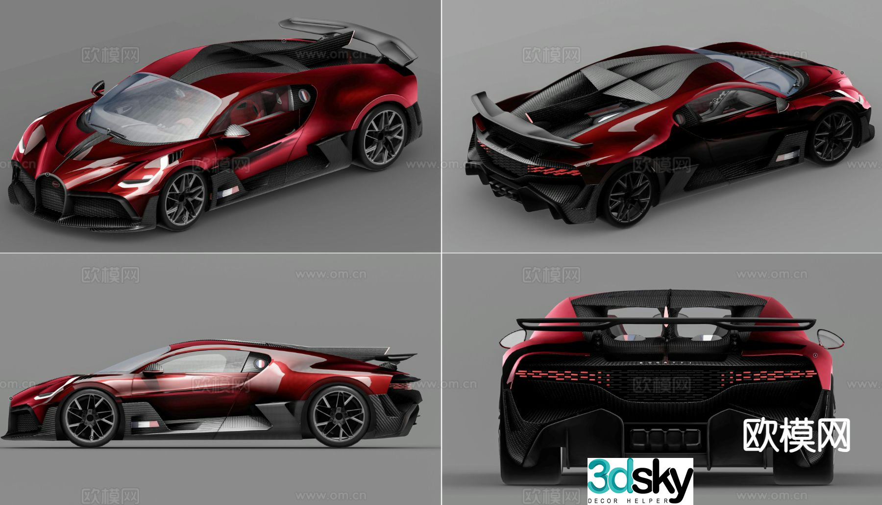 bugatti divo sports car supercar car 3d model
