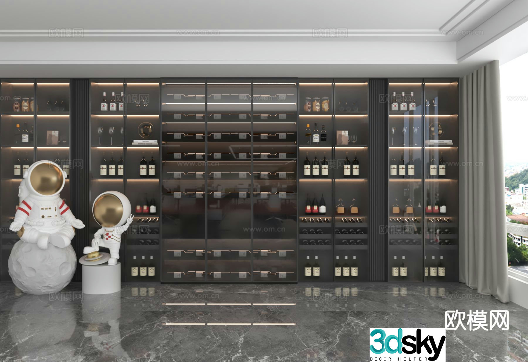 Italian wine cabinet 3D model