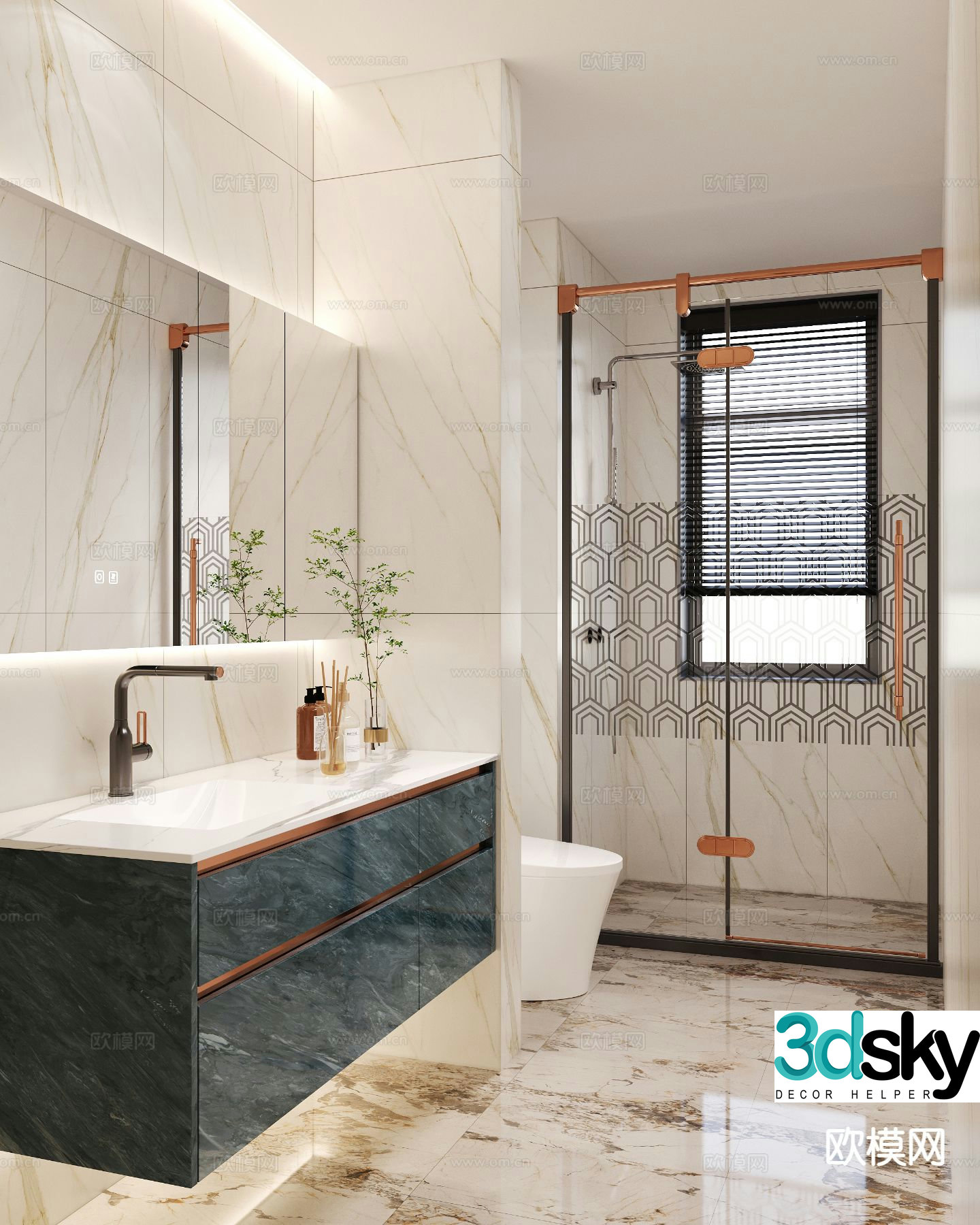 Modern bathroom bathroom 3d model