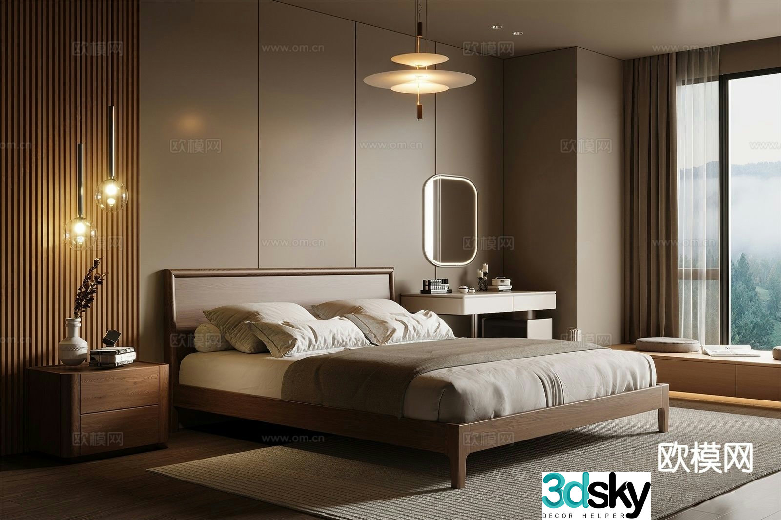 Medieval style bedroom master bedroom 3d model