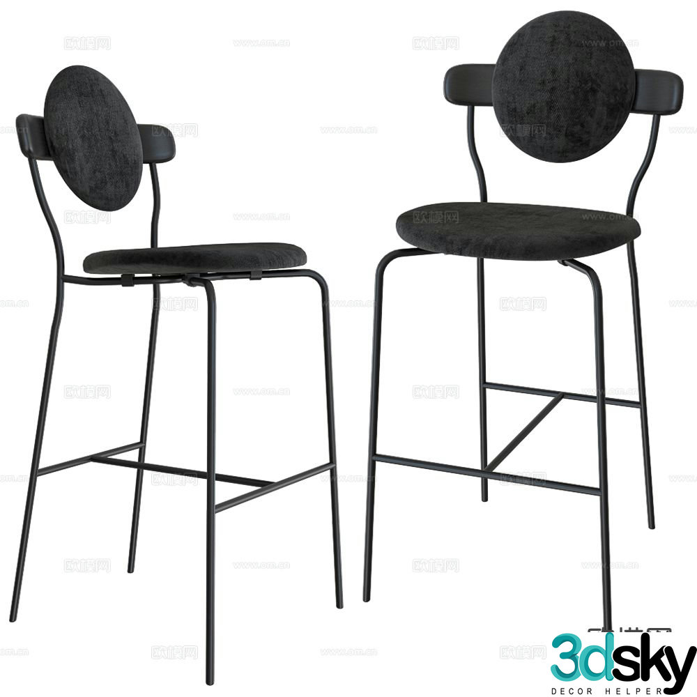 La Chance Italian bar stool bar stool 3d model