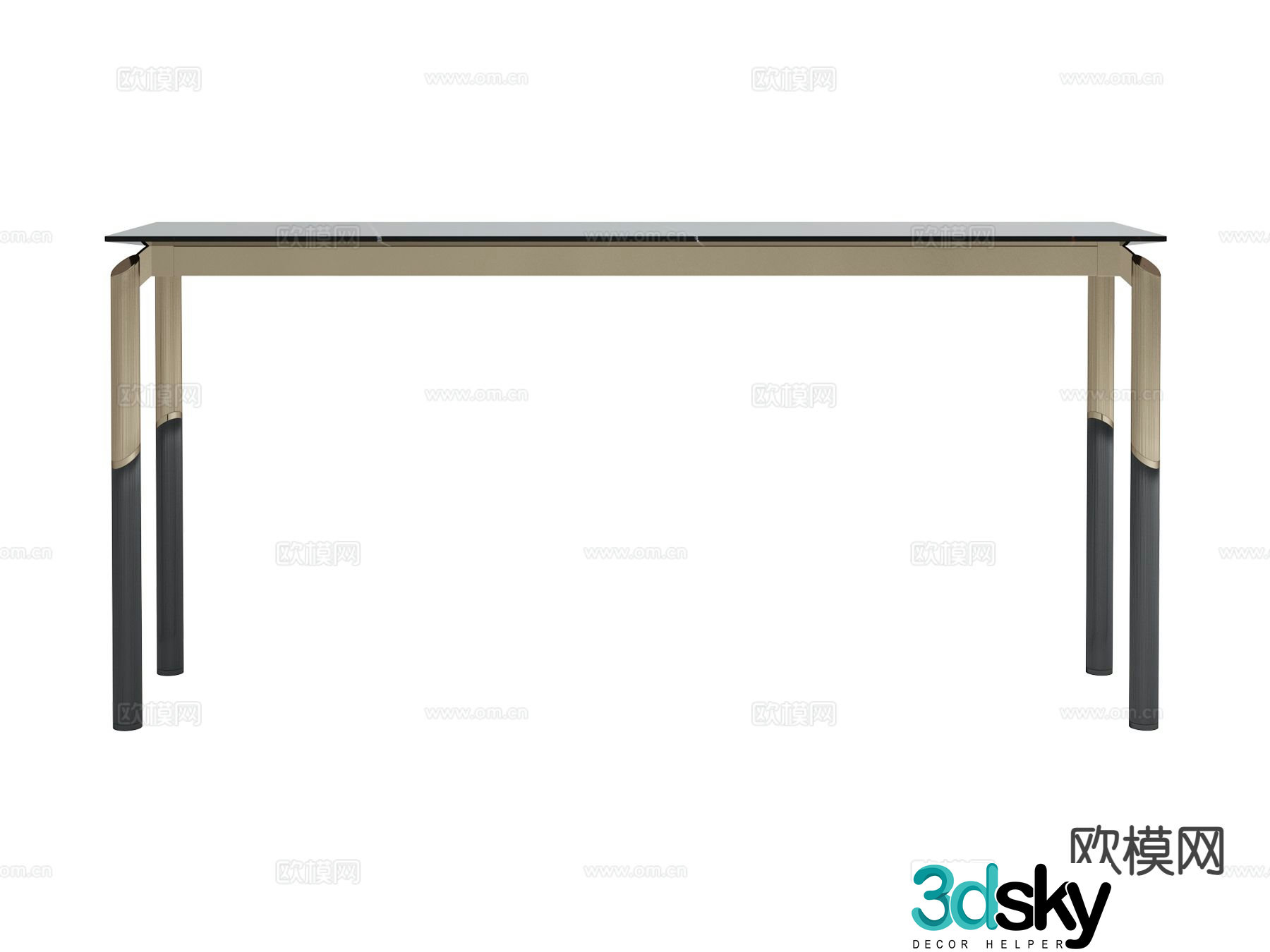 visionnaire light luxury side view table console table 3d model