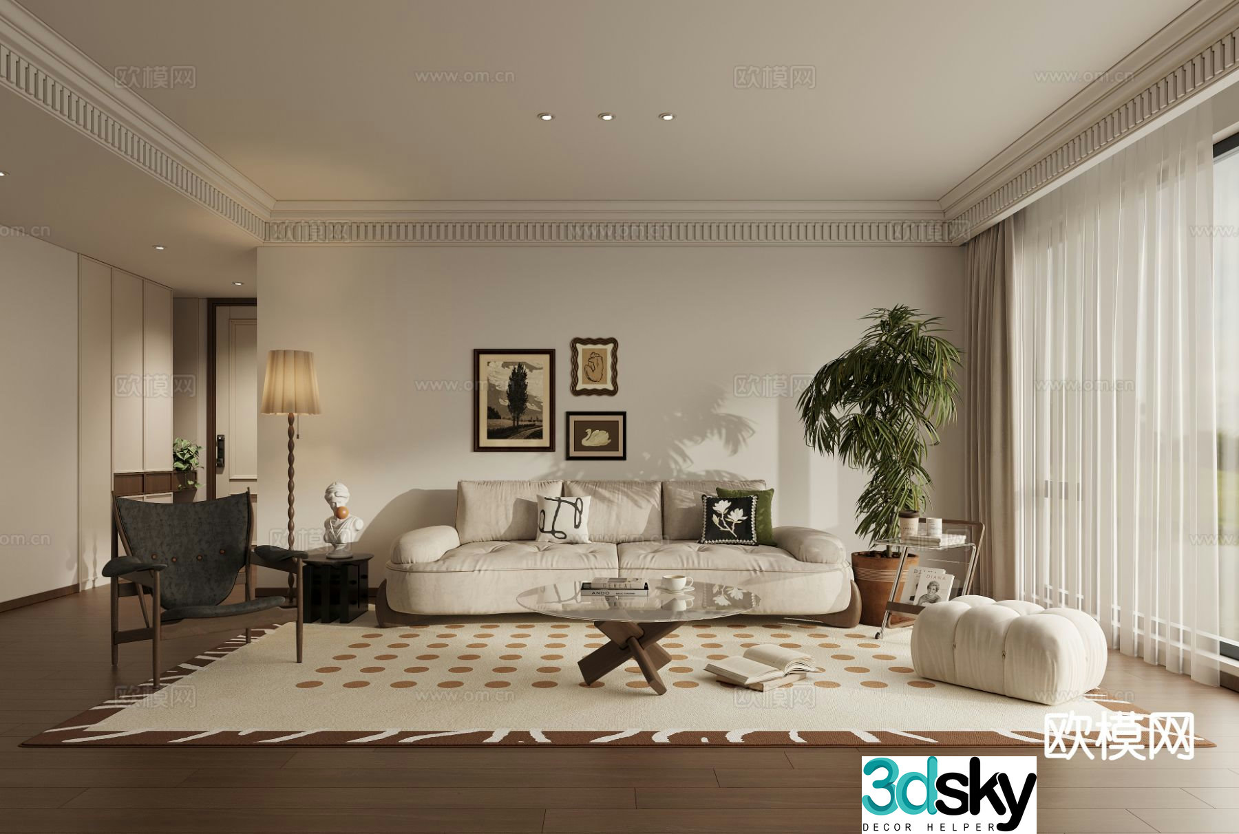 Medieval style living room 3D model