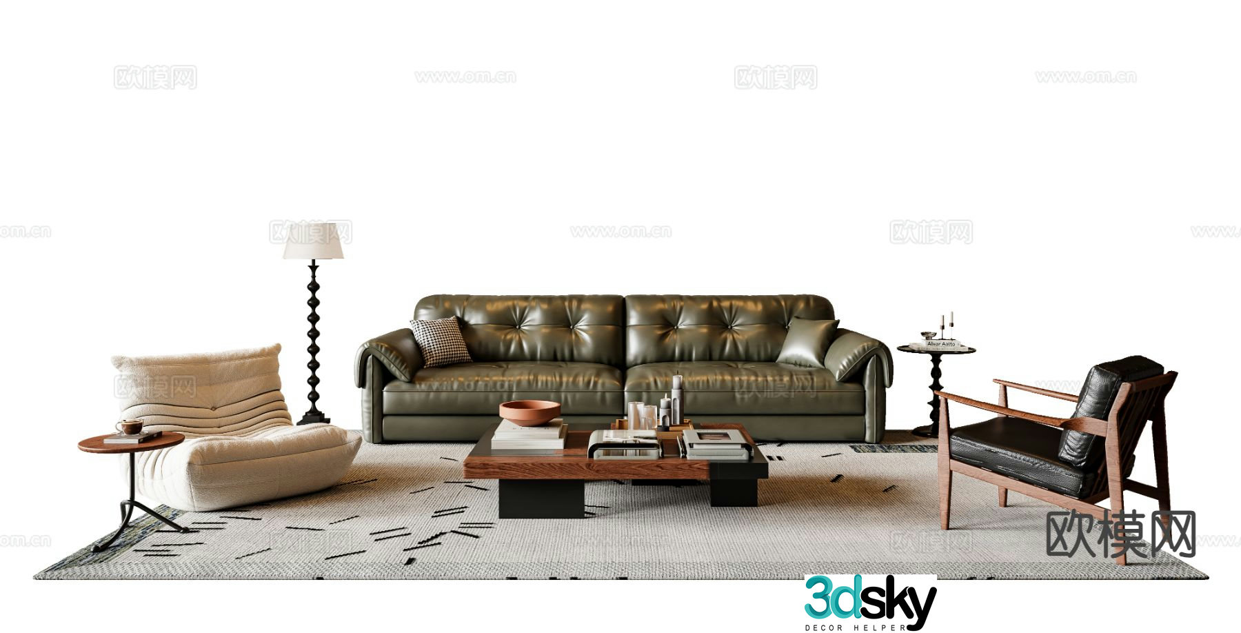 Medieval style modular sofa 3D model