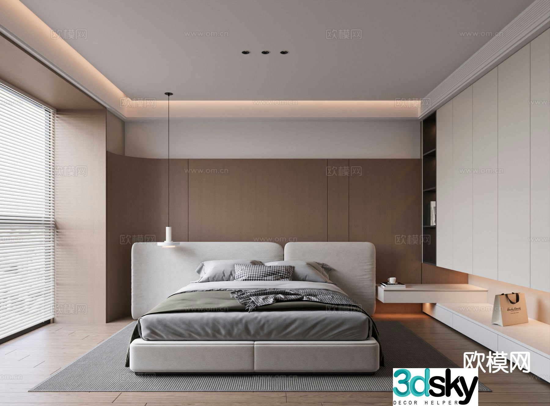 Modern bedroom master bedroom 3d model