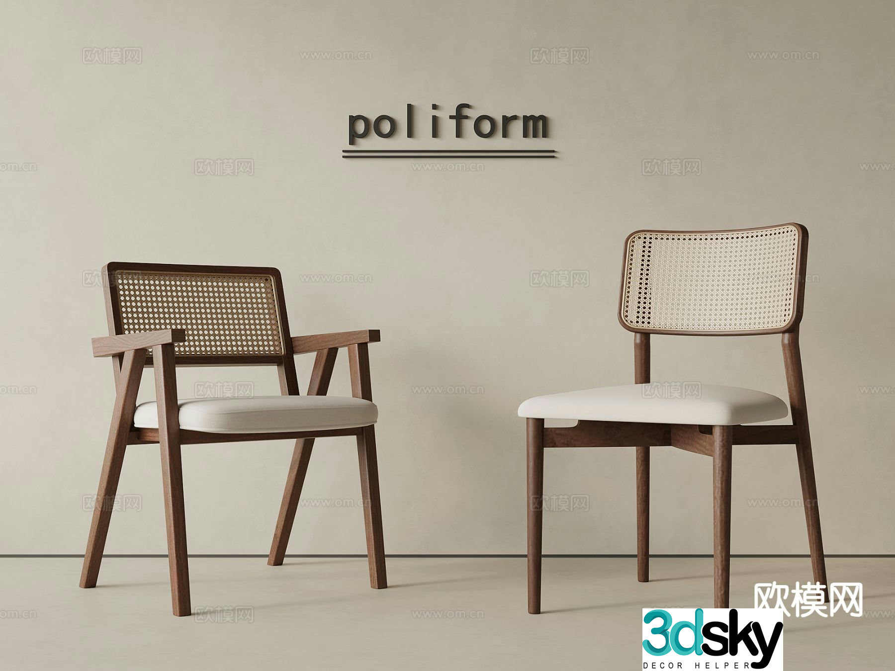 Medieval style dining chair chair writing chair single chair 3d model