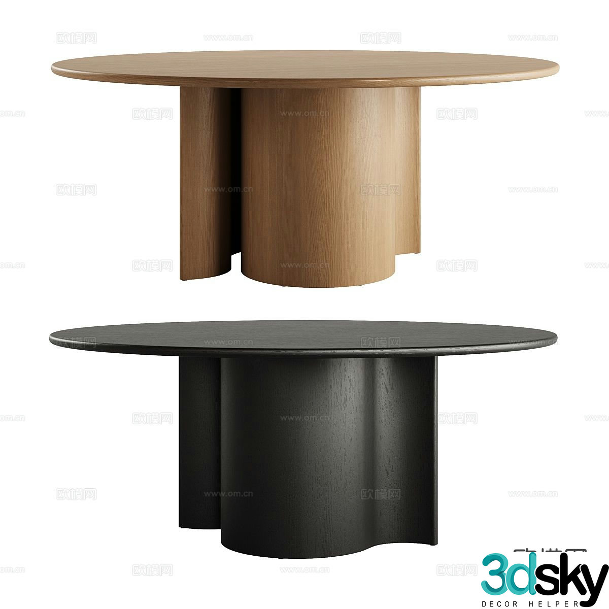 Round dining table 3d model