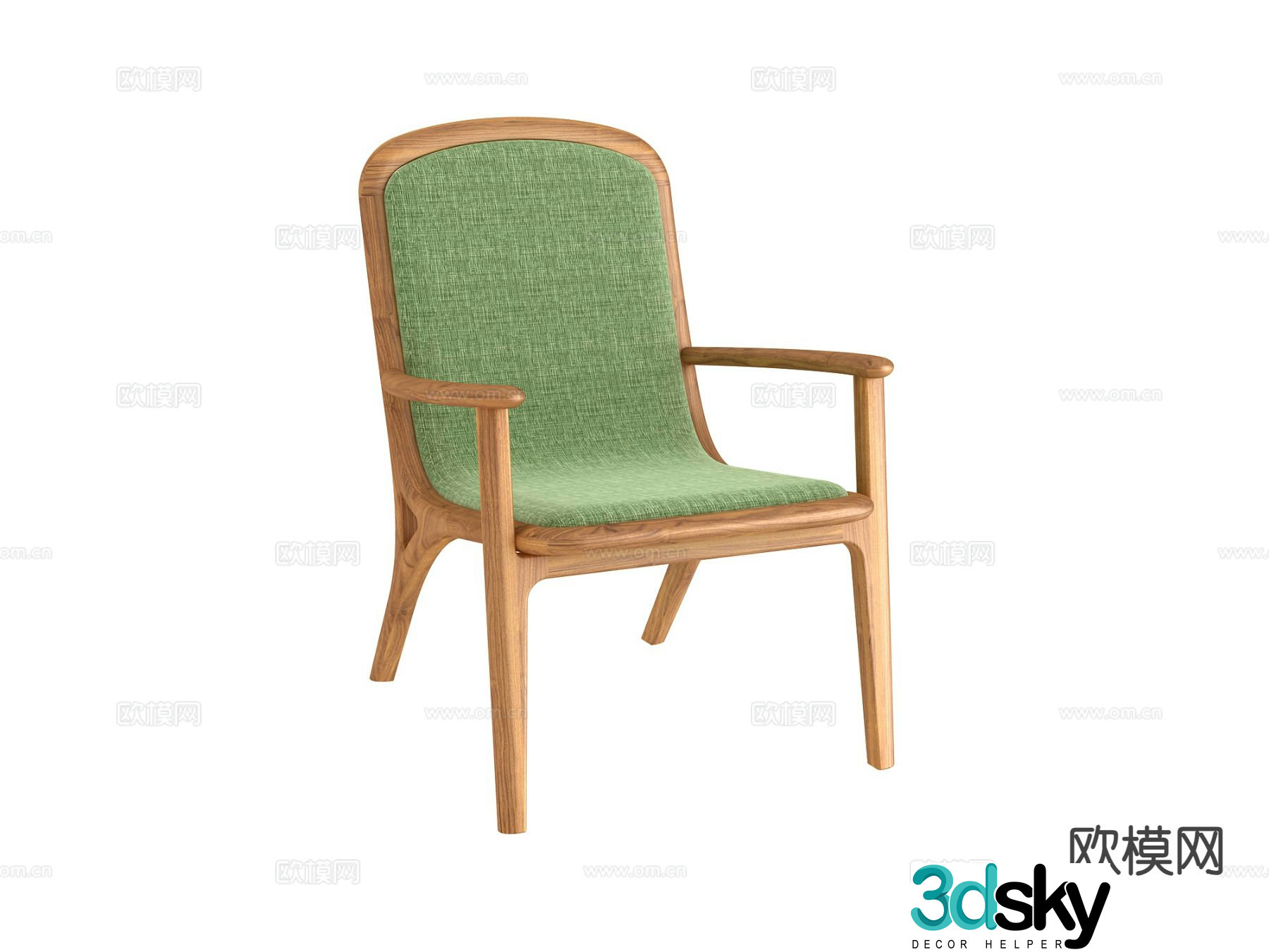 nordic armchair chair 3d model