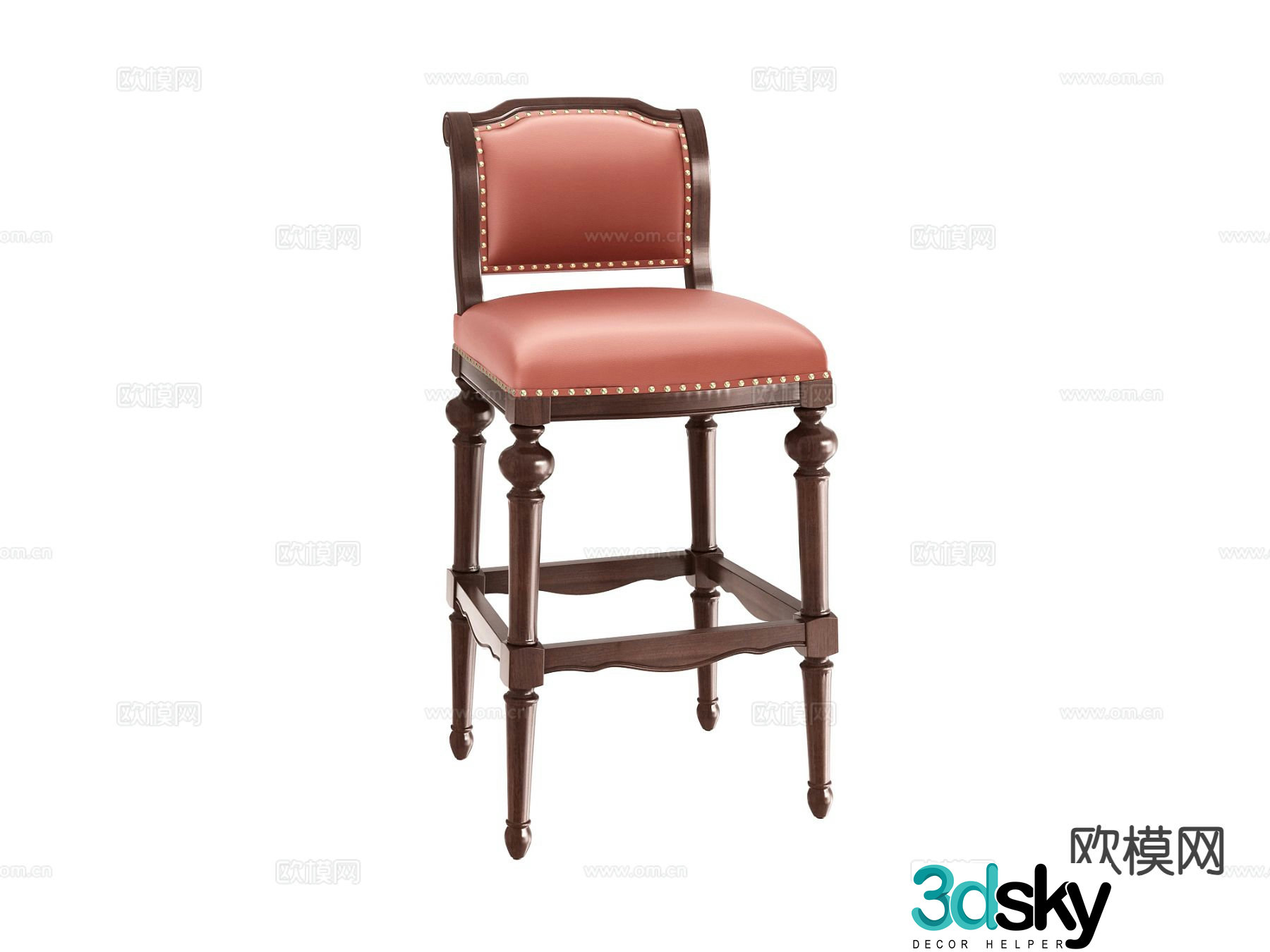 American bar stool bar stool 3d model
