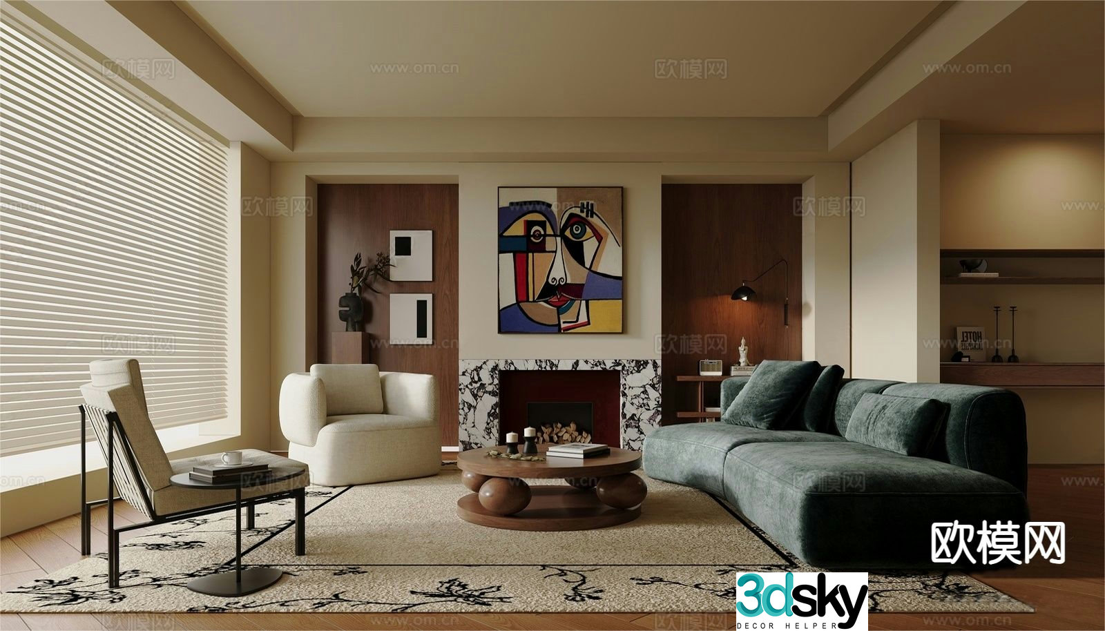 Medieval style living room 3D model