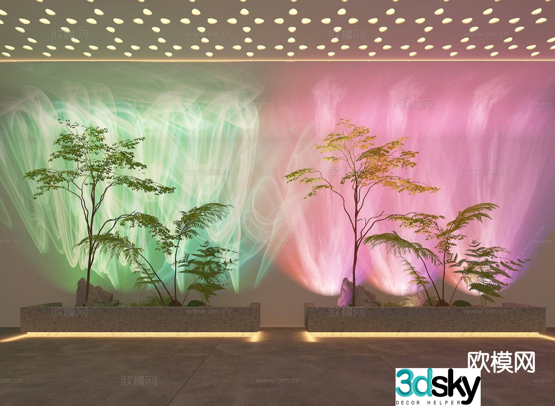 Modern decorative lamp water ripple lamp wall washer lamp 3d model