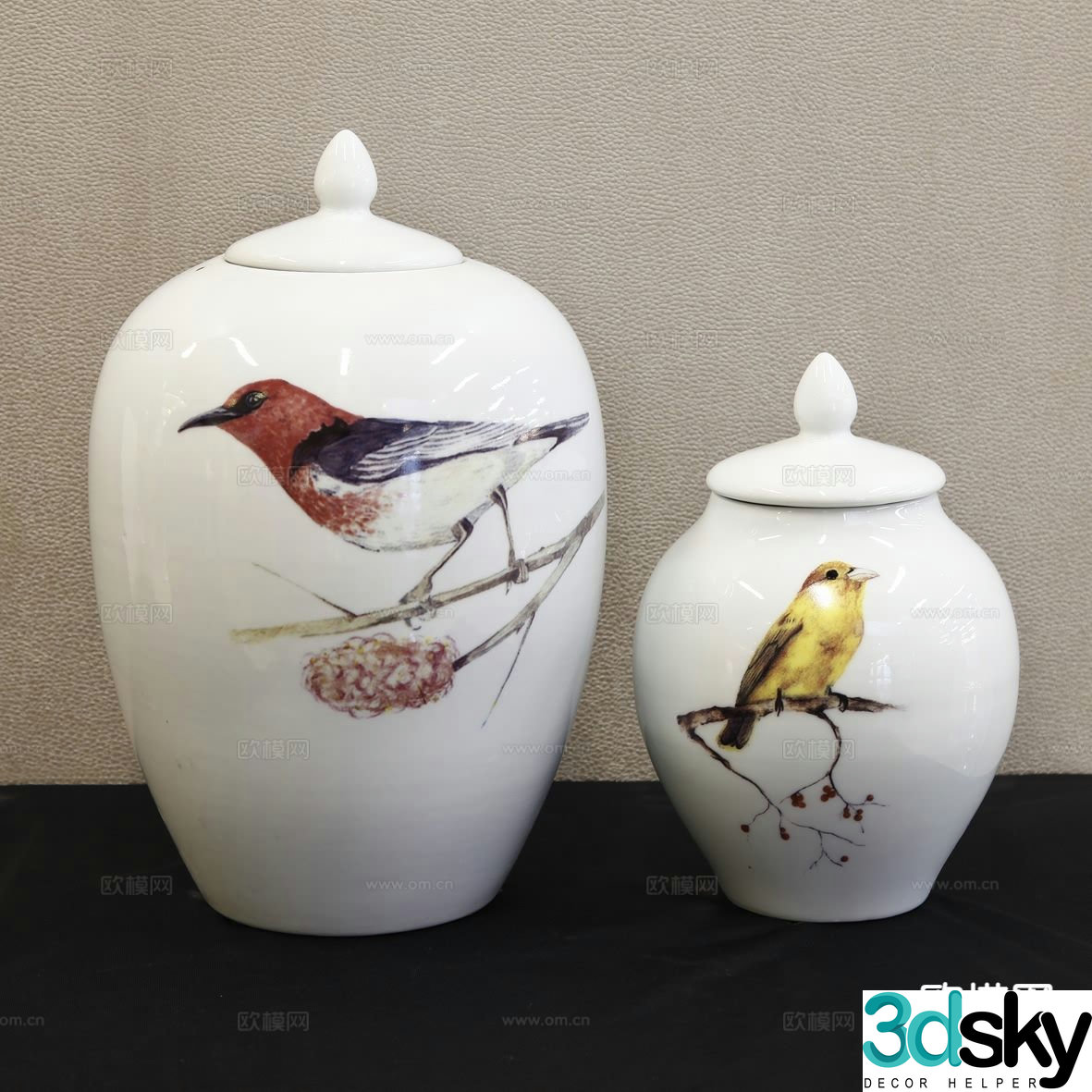 New Chinese style pottery pot porcelain bottle utensil 3D model