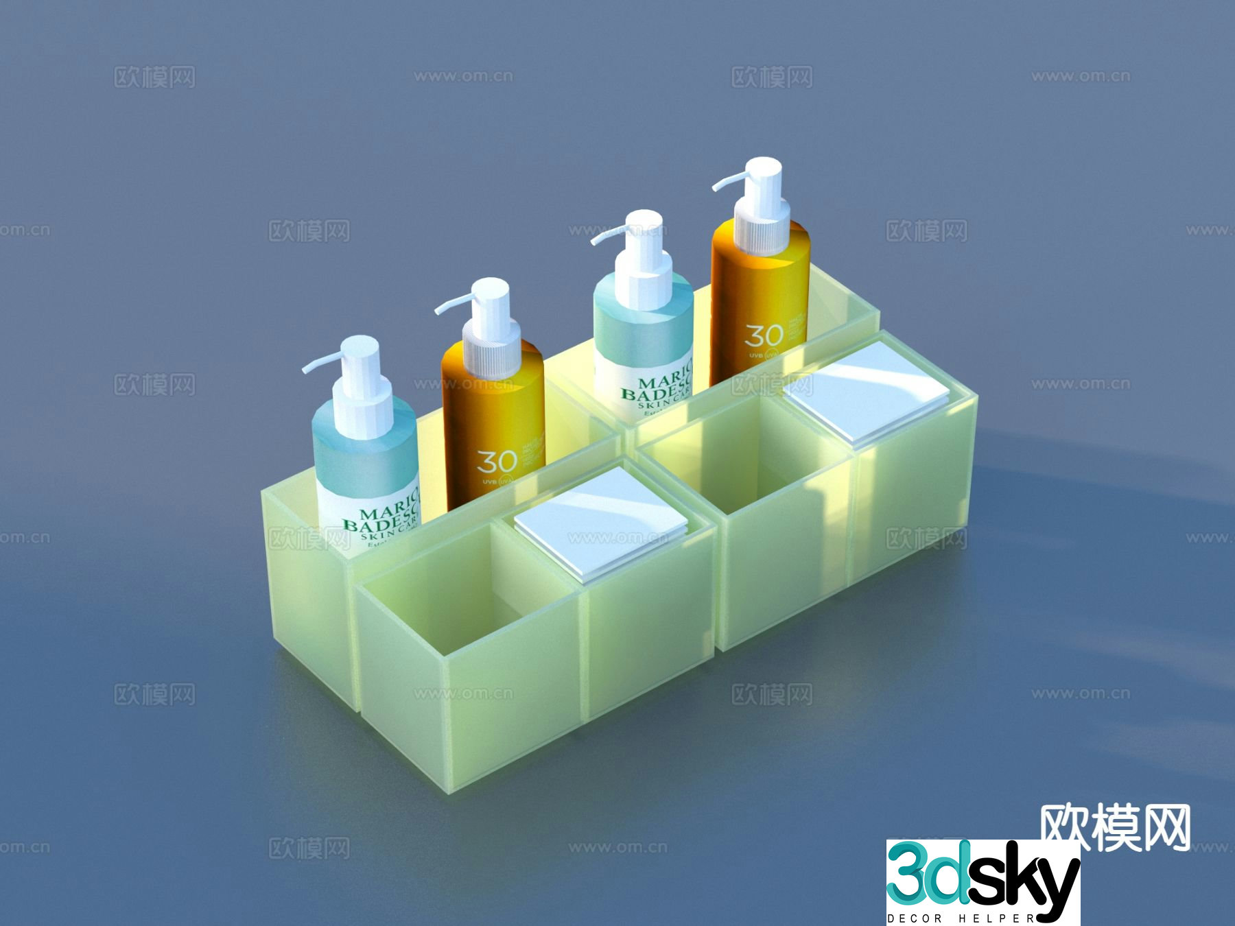 Cosmetics facial cleanser skin care products 3d model