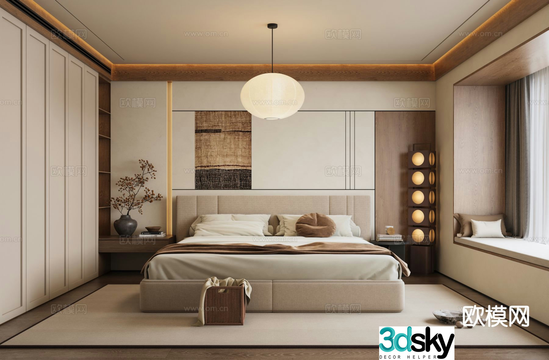 Medieval style bedroom master bedroom 3d model