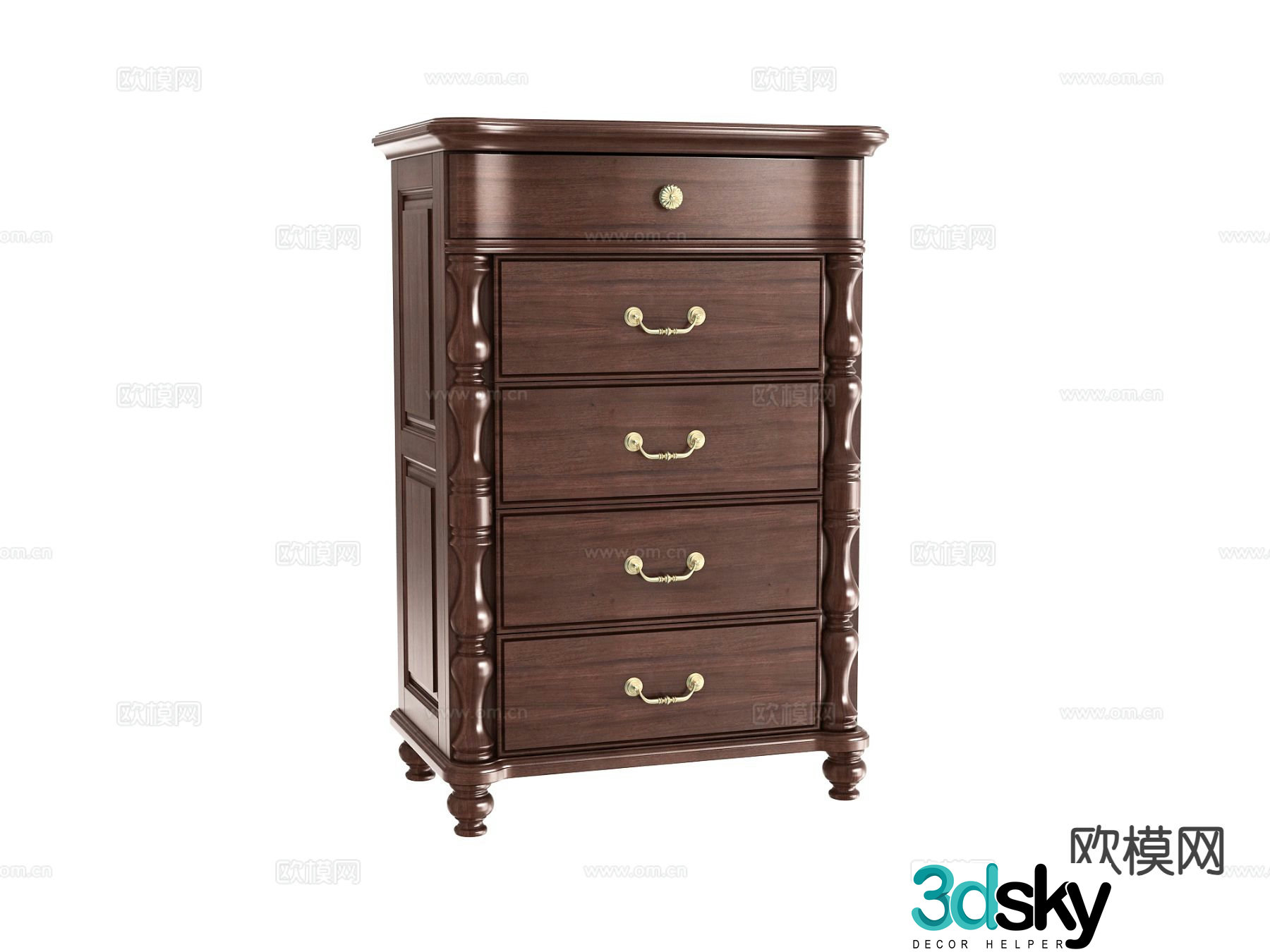 American chest of drawers 3D model