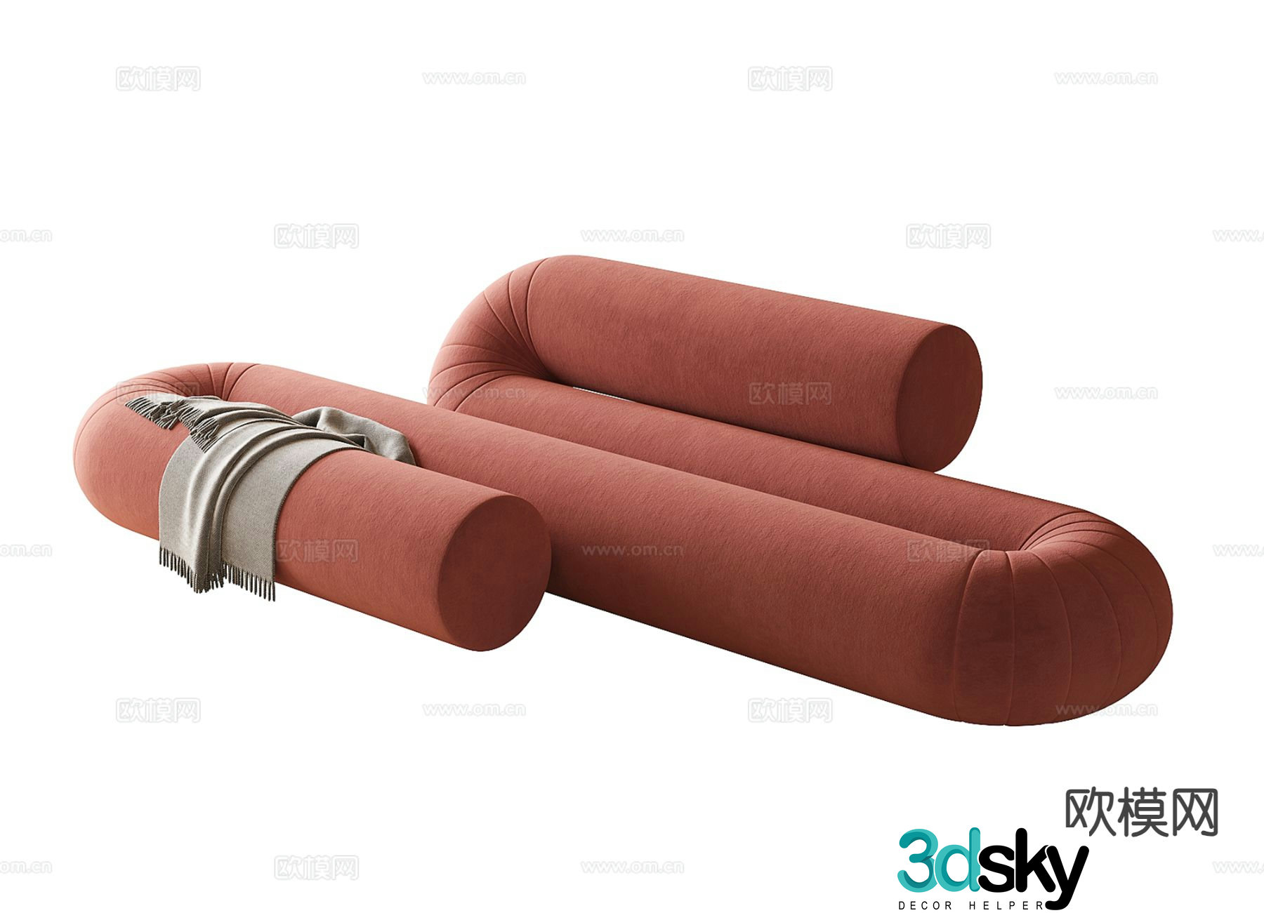 Modern special-shaped sofa fabric sofa 3d model