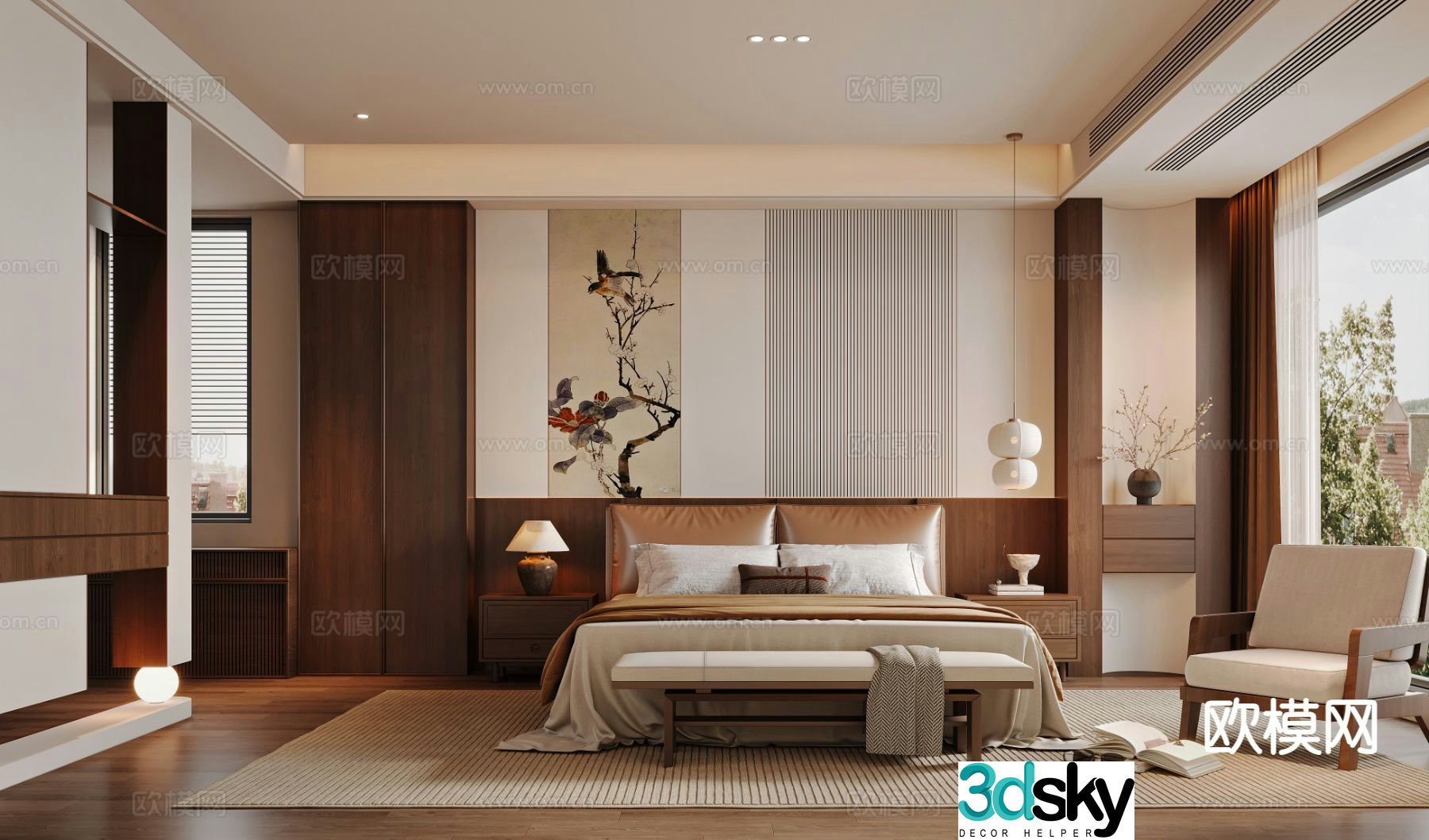 Medieval style bedroom master bedroom 3d model