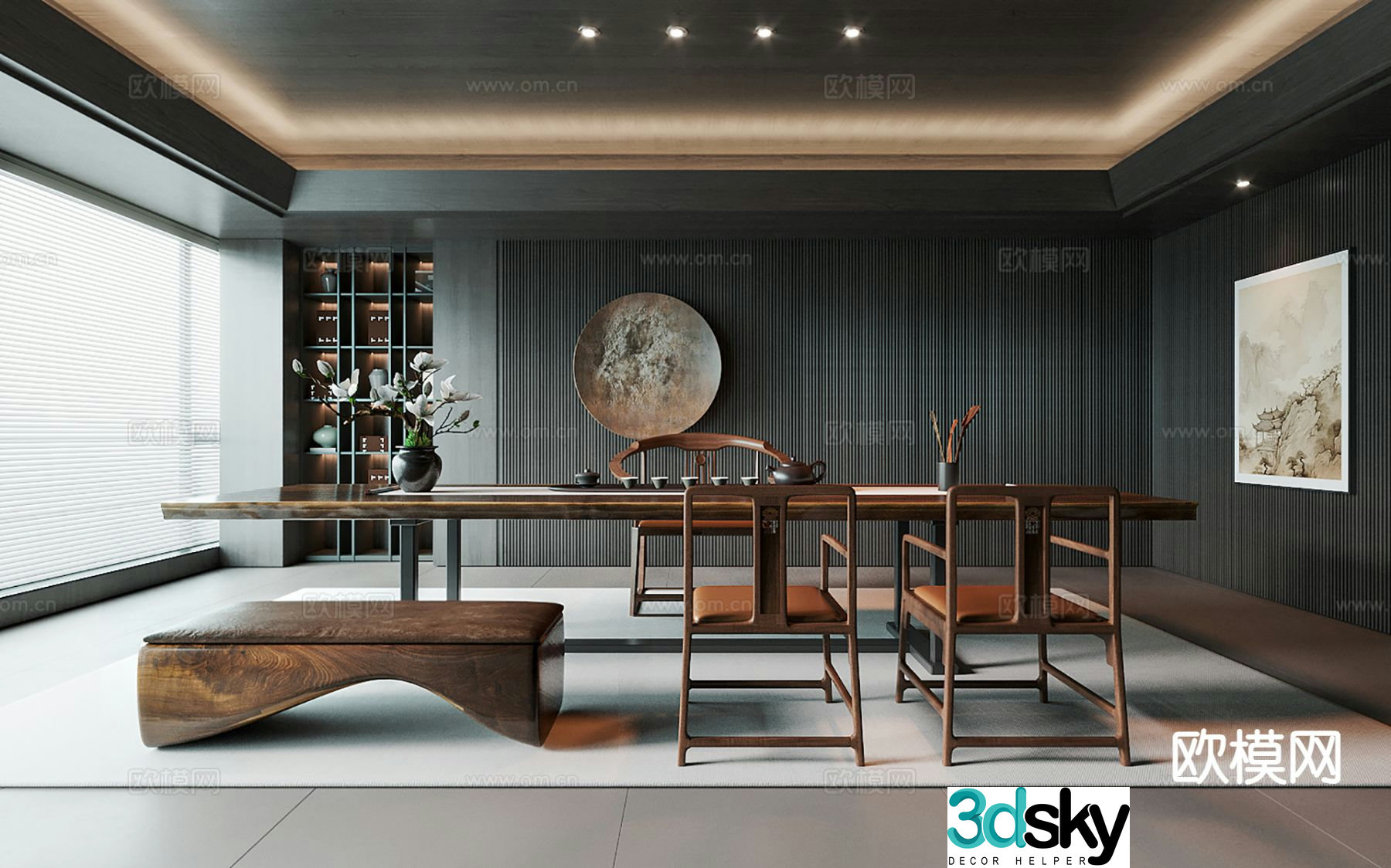 New Chinese tea room 3d model