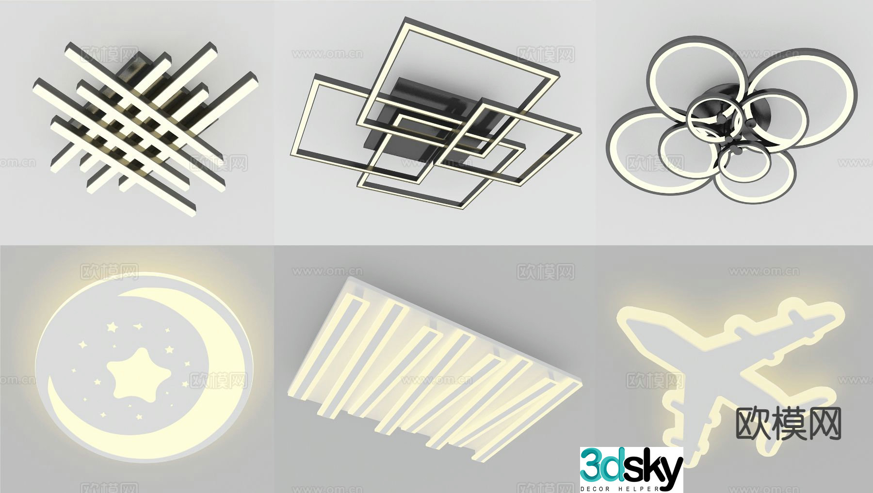 Modern art ceiling lamp 3d model