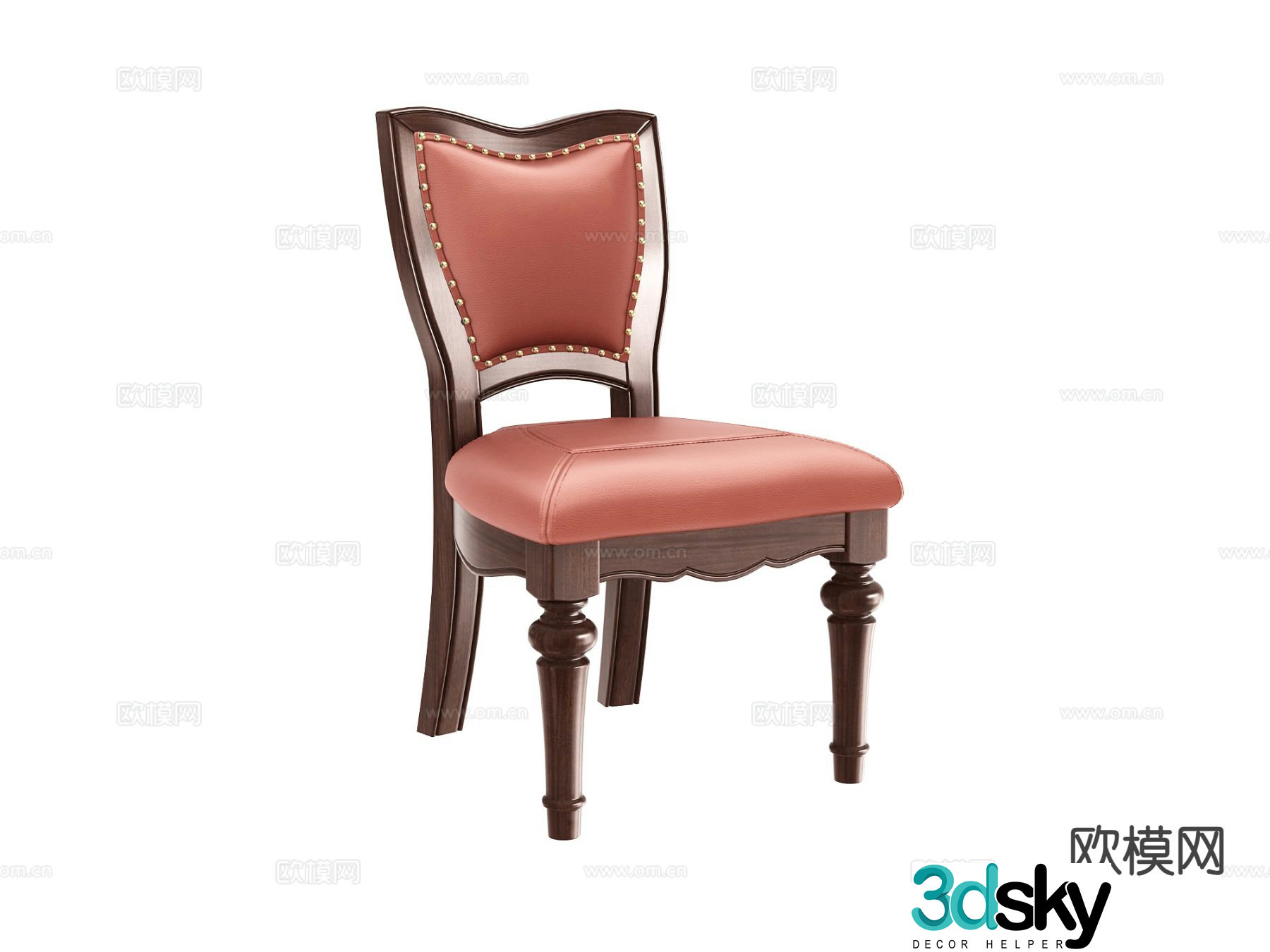 American dining chair leather chair chair 3d model