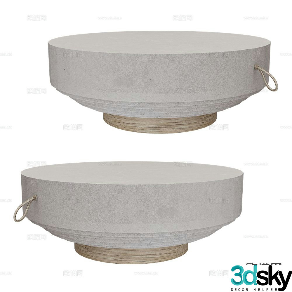 Sifas wabi sabi circle coffee table 3d model