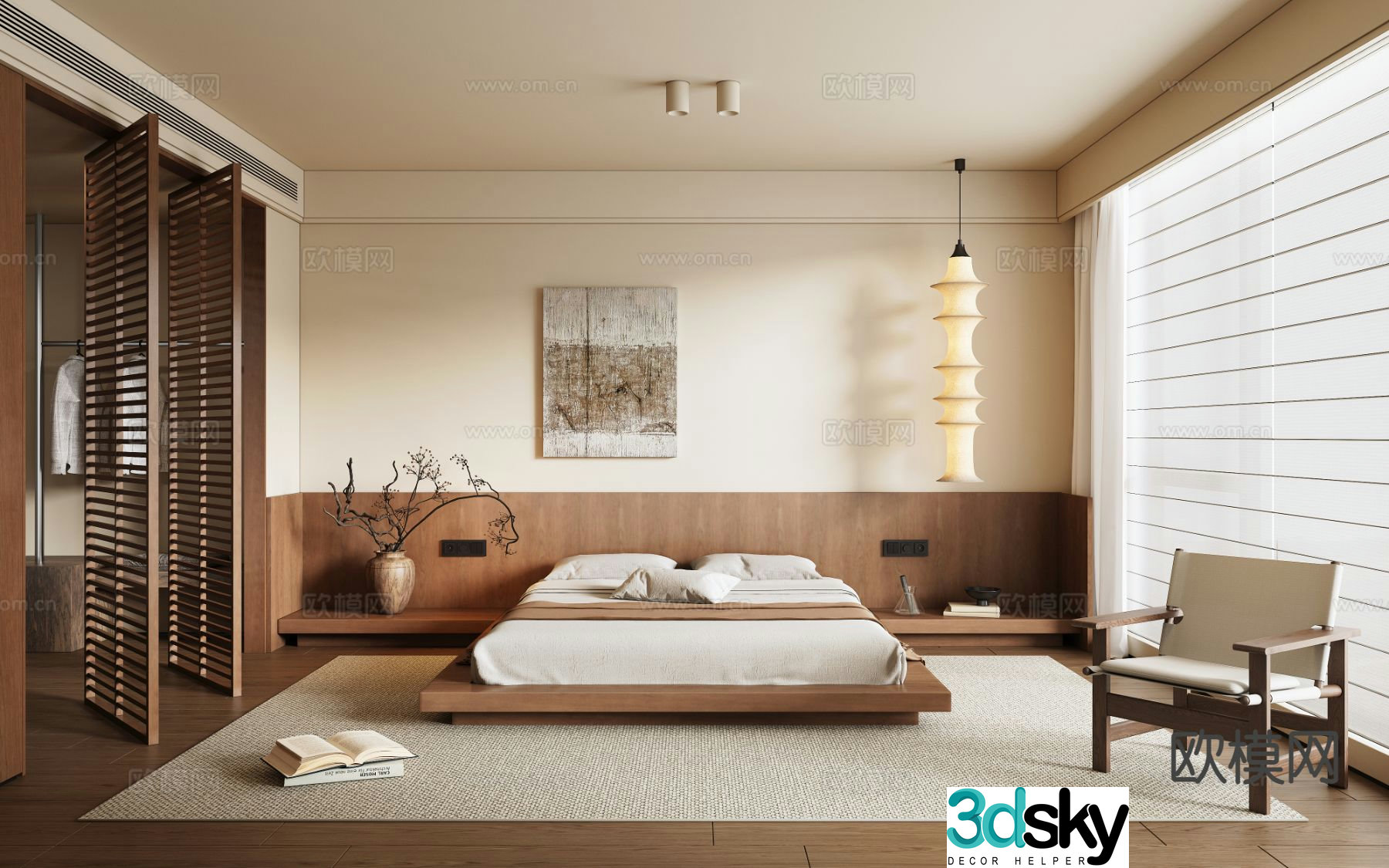 Medieval style bedroom master bedroom 3d model