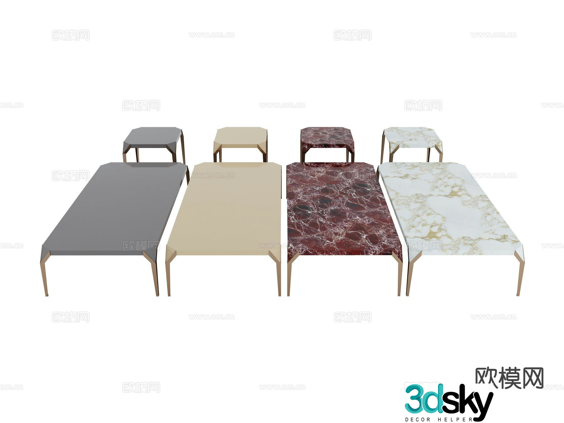 visionnaire light luxury coffee table marble coffee table 3d model