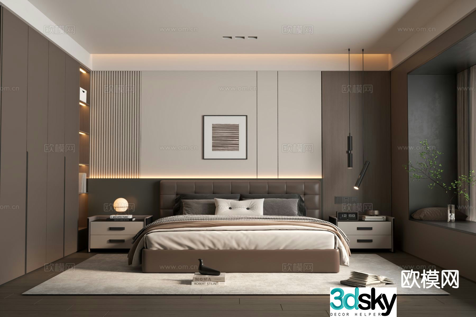 Italian style bedroom master bedroom 3d model