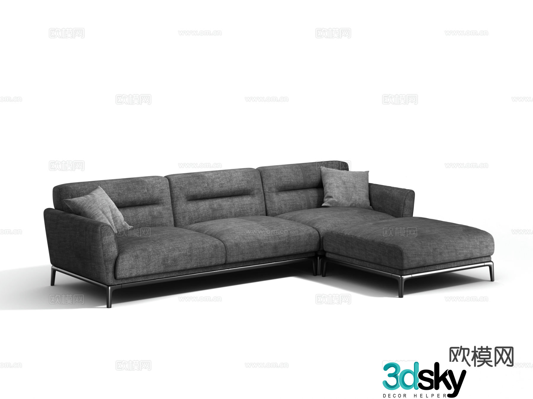Modern multi-seater sofa 3d model