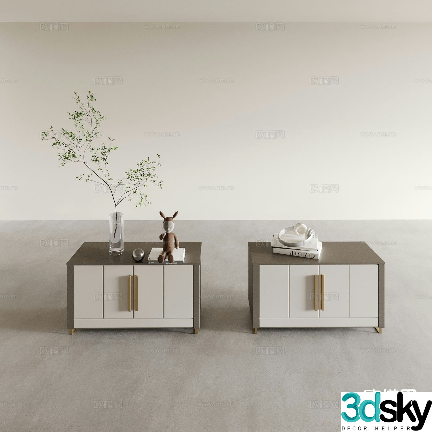 Modern bedside table 3d model