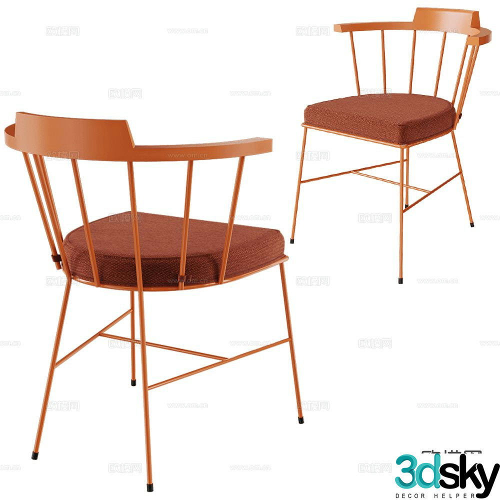 Verges Italian chair dining chair 3d model