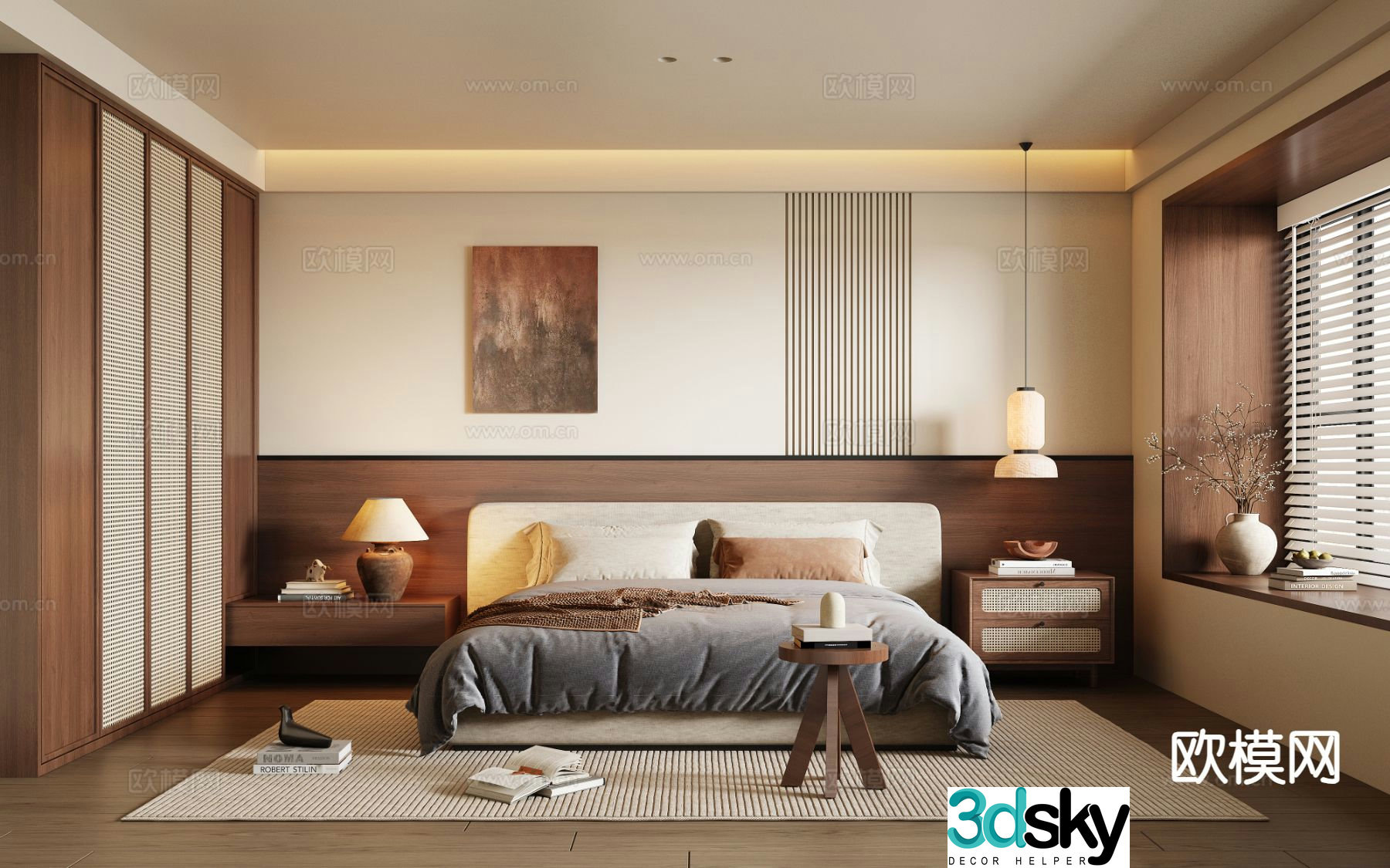 Wabi Sabi bedroom master bedroom 3d model