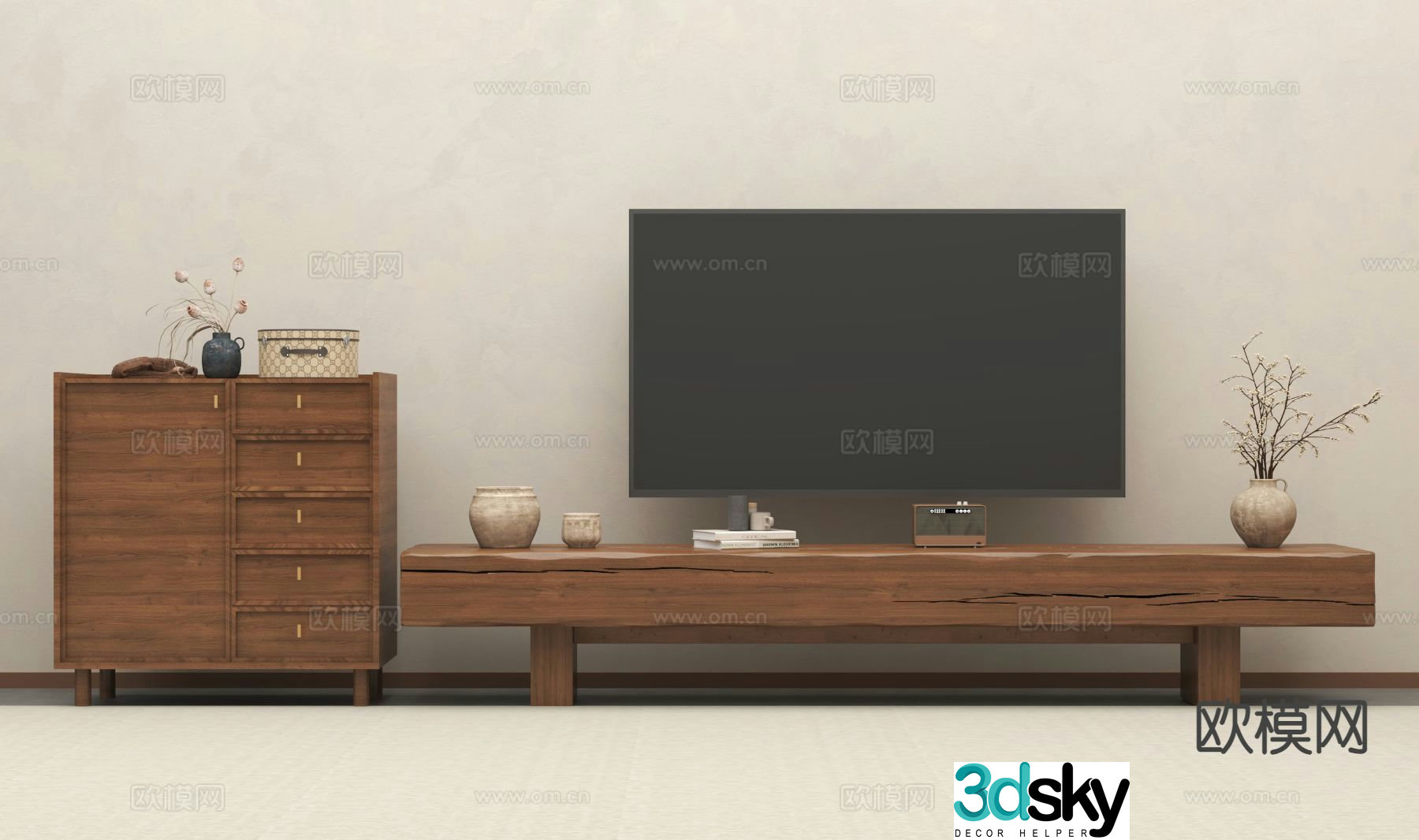 Wabi-sabi TV cabinet 3d model