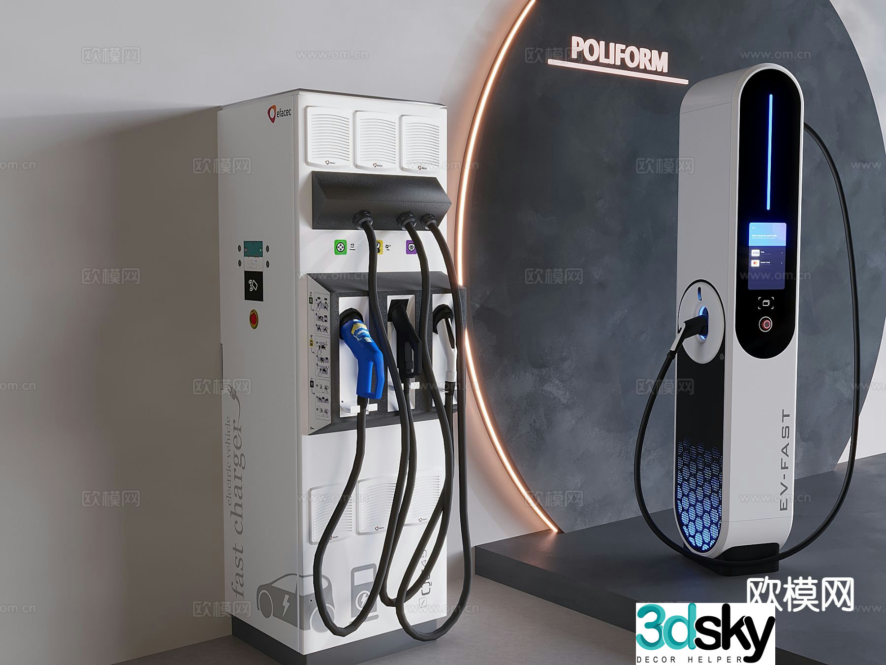 New energy charging pile charging station 3D model