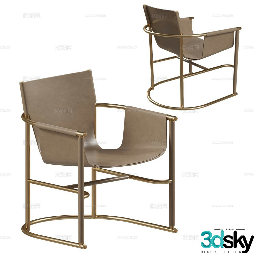 Paolo Castelli lounge chair dining chair 3d model