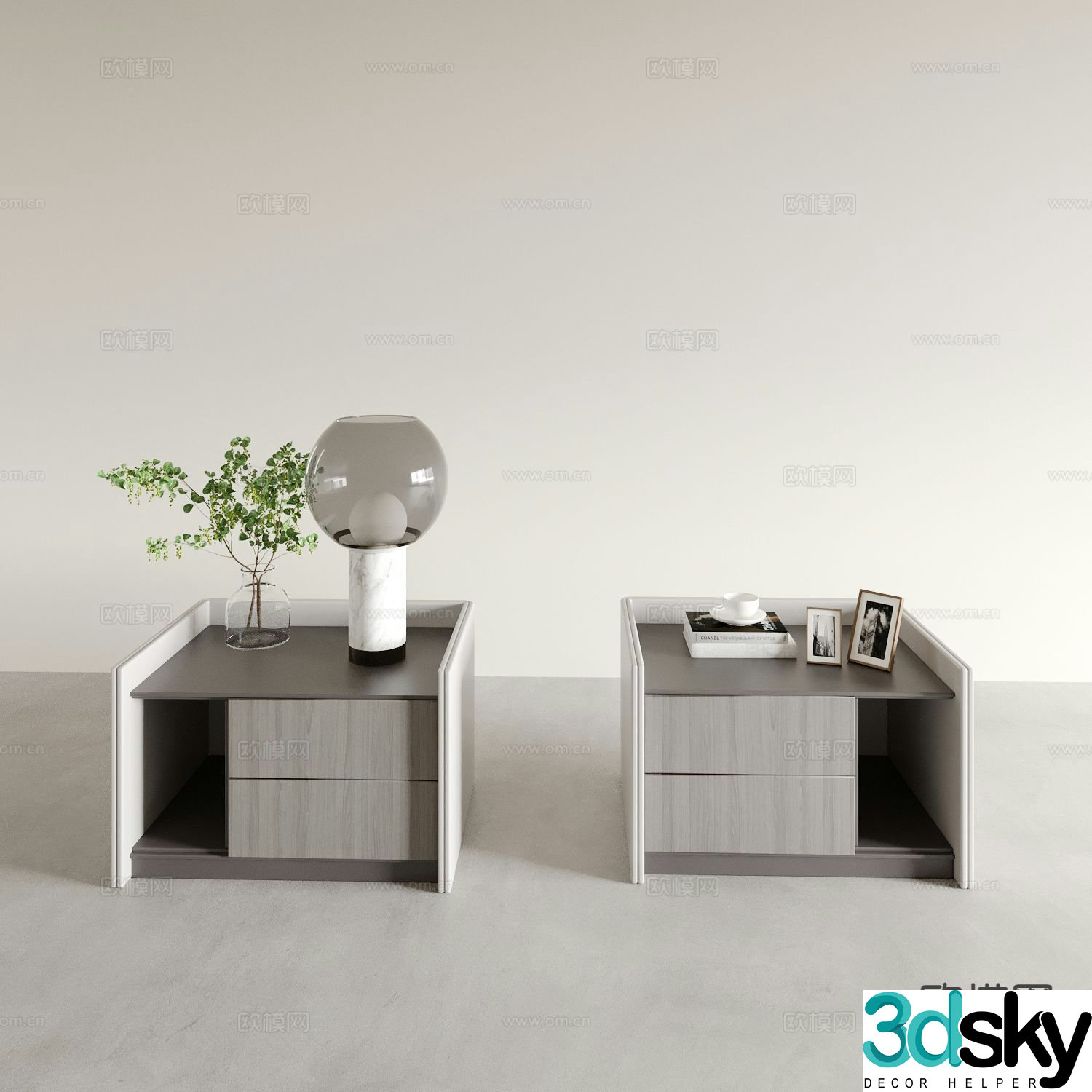 Modern bedside table 3d model
