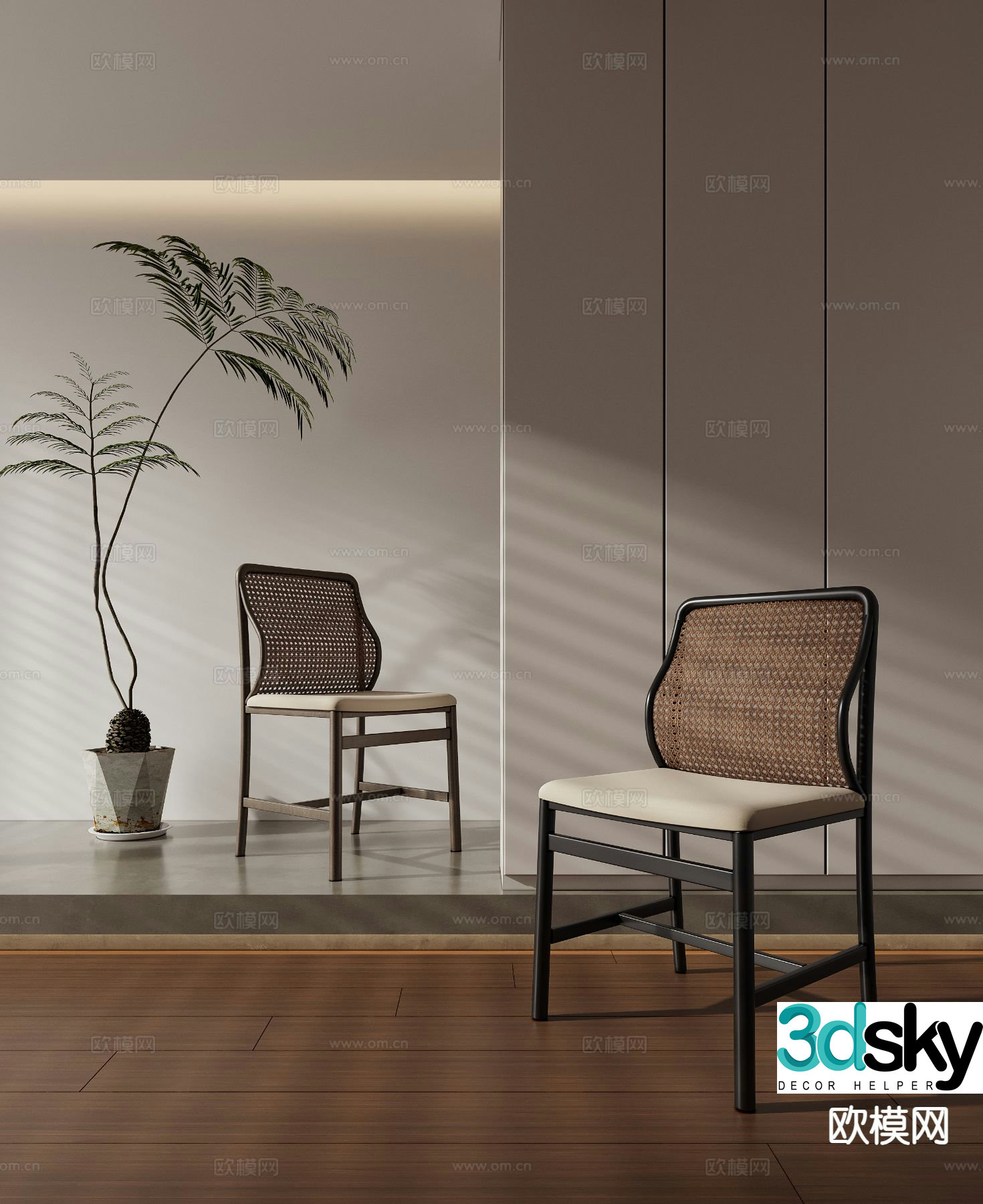 Medieval style chair dining chair single chair 3d model