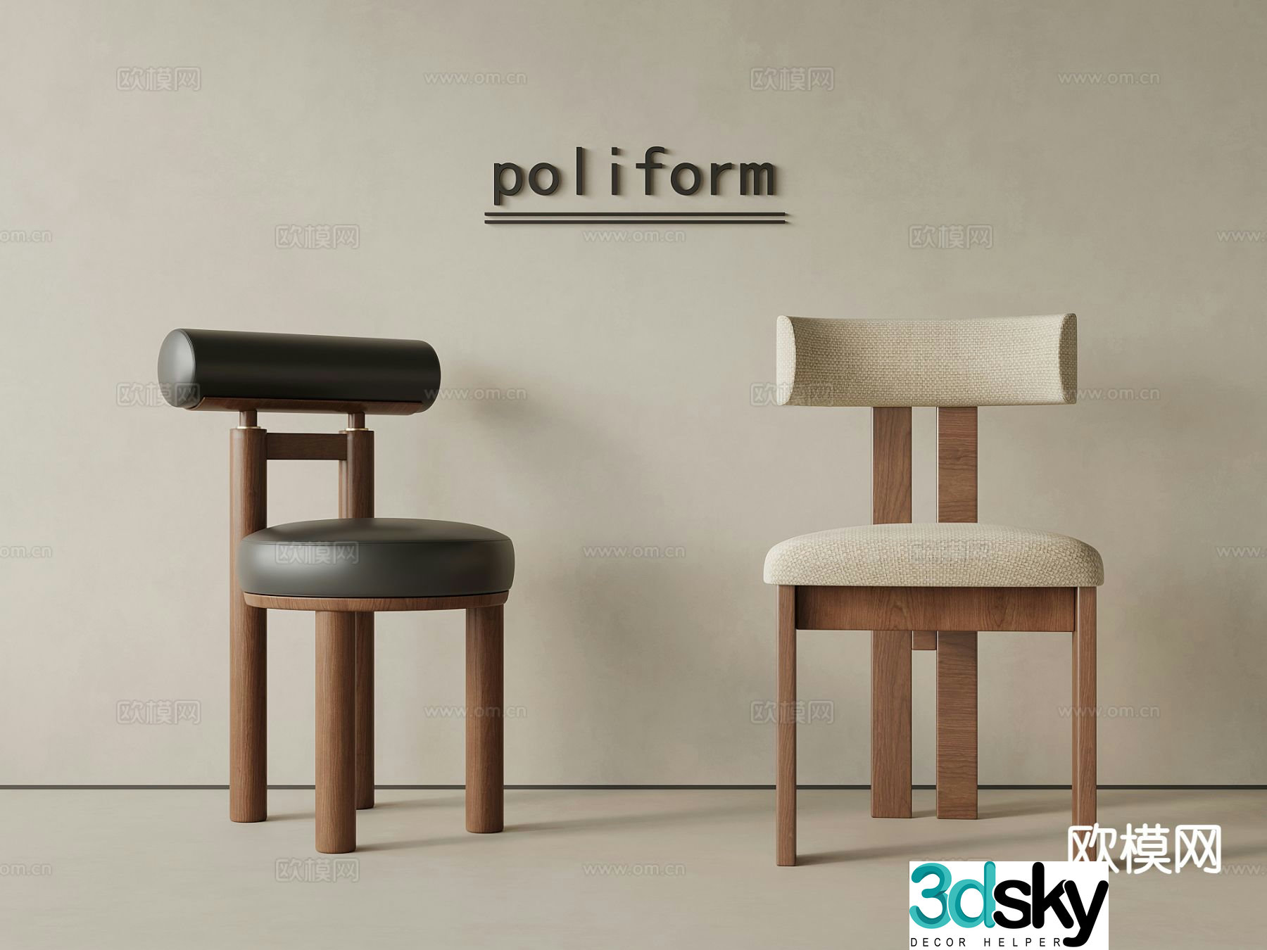 Medieval style dining chair chair writing chair single chair 3d model