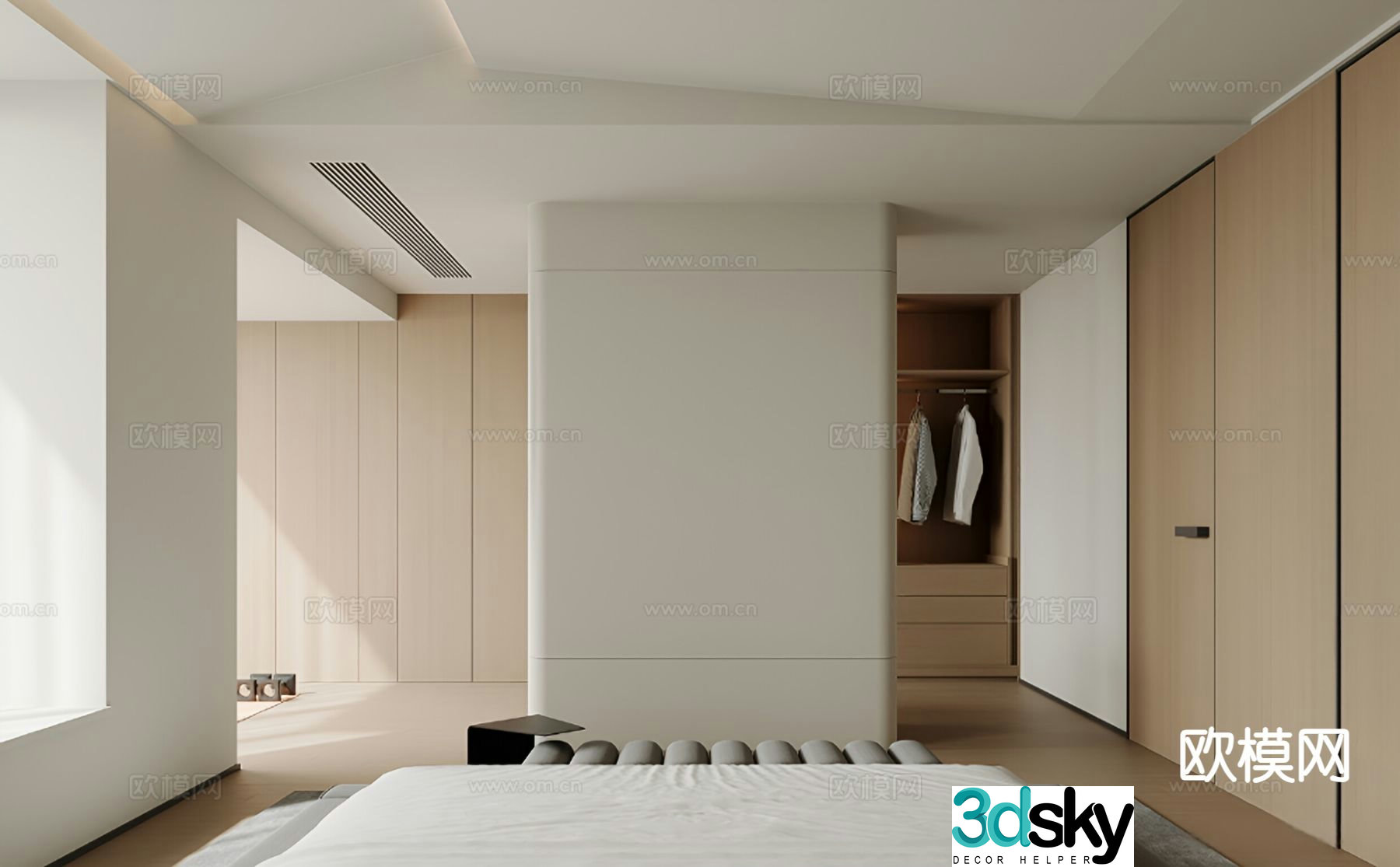 Modern bedroom master bedroom 3d model
