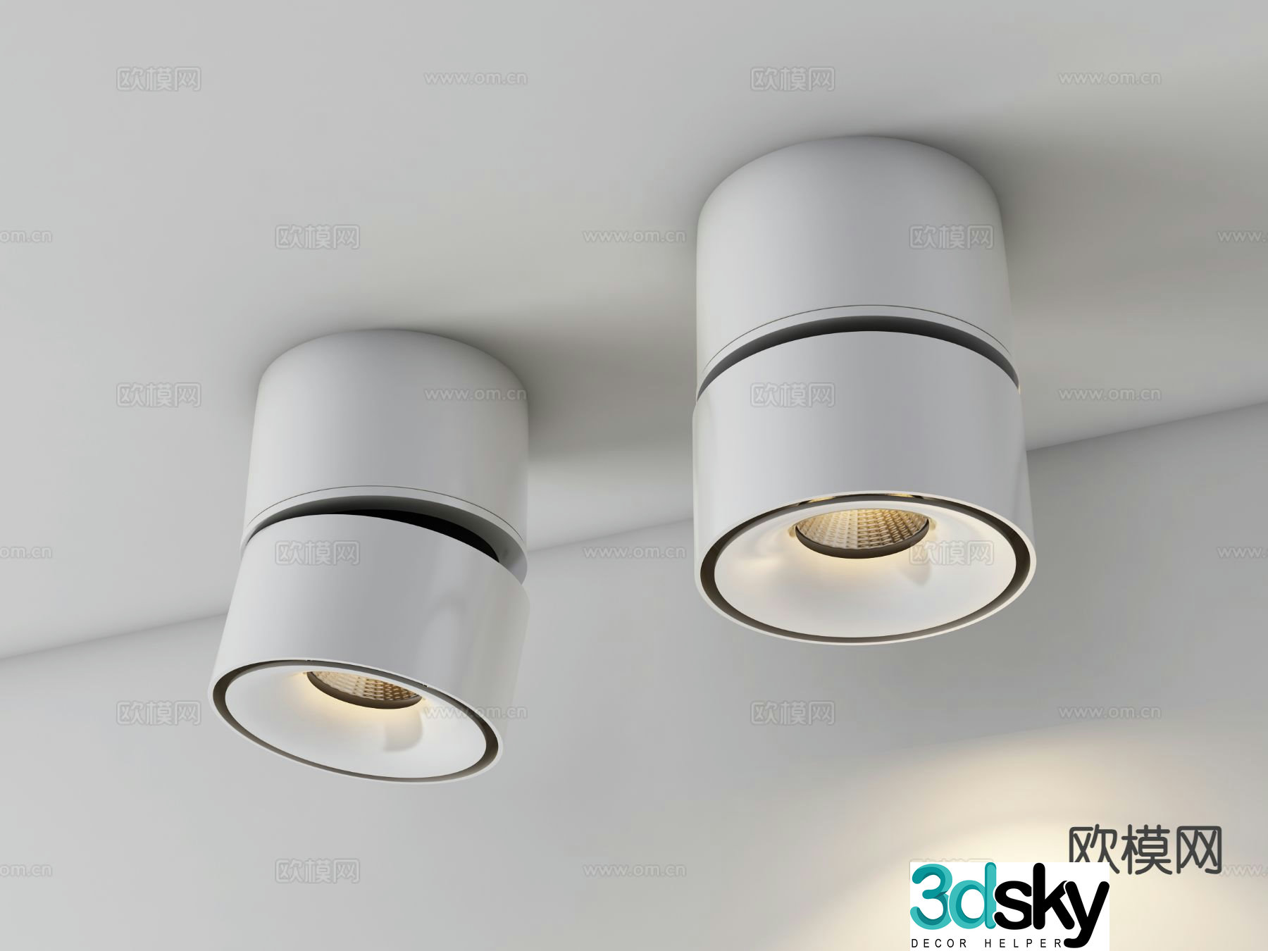 Modern spotlight downlight track light 3d model
