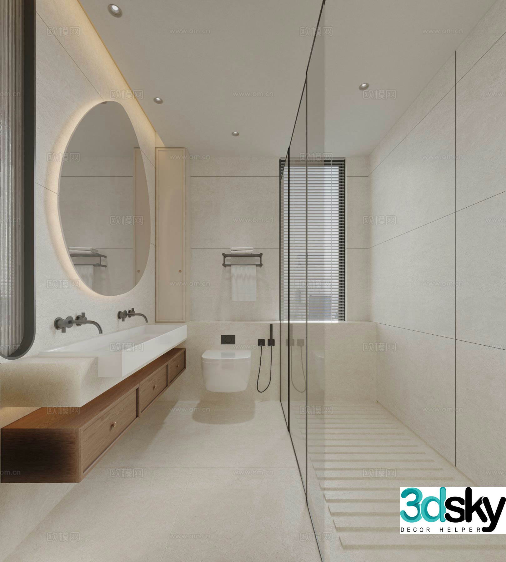 Modern bathroom bathroom toilet 3d model