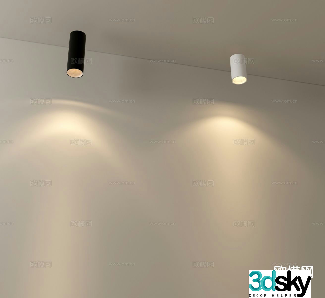 Surface mounted downlight spotlight magnetic light 3D model