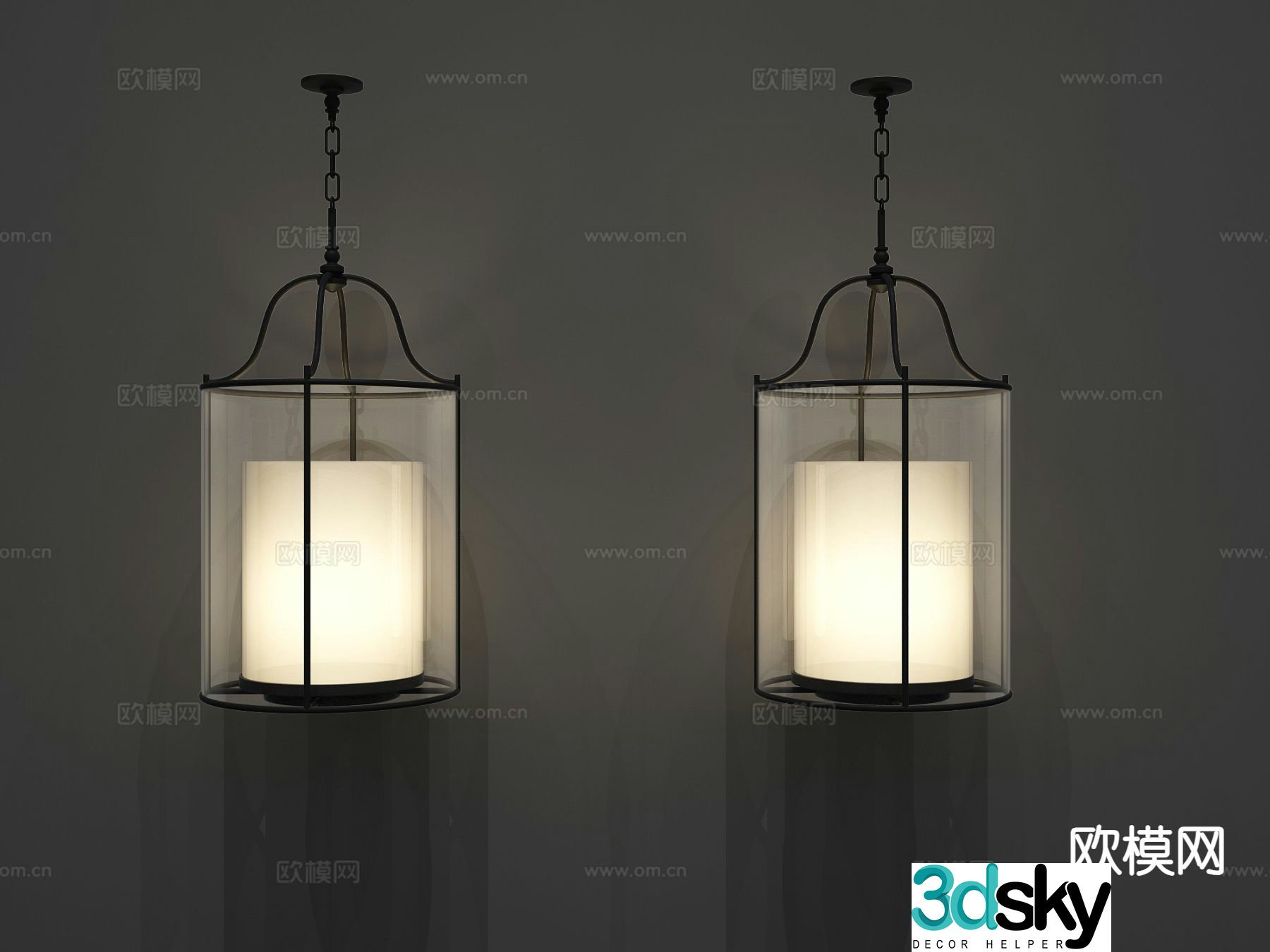 New Chinese style chandelier art chandelier 3d model
