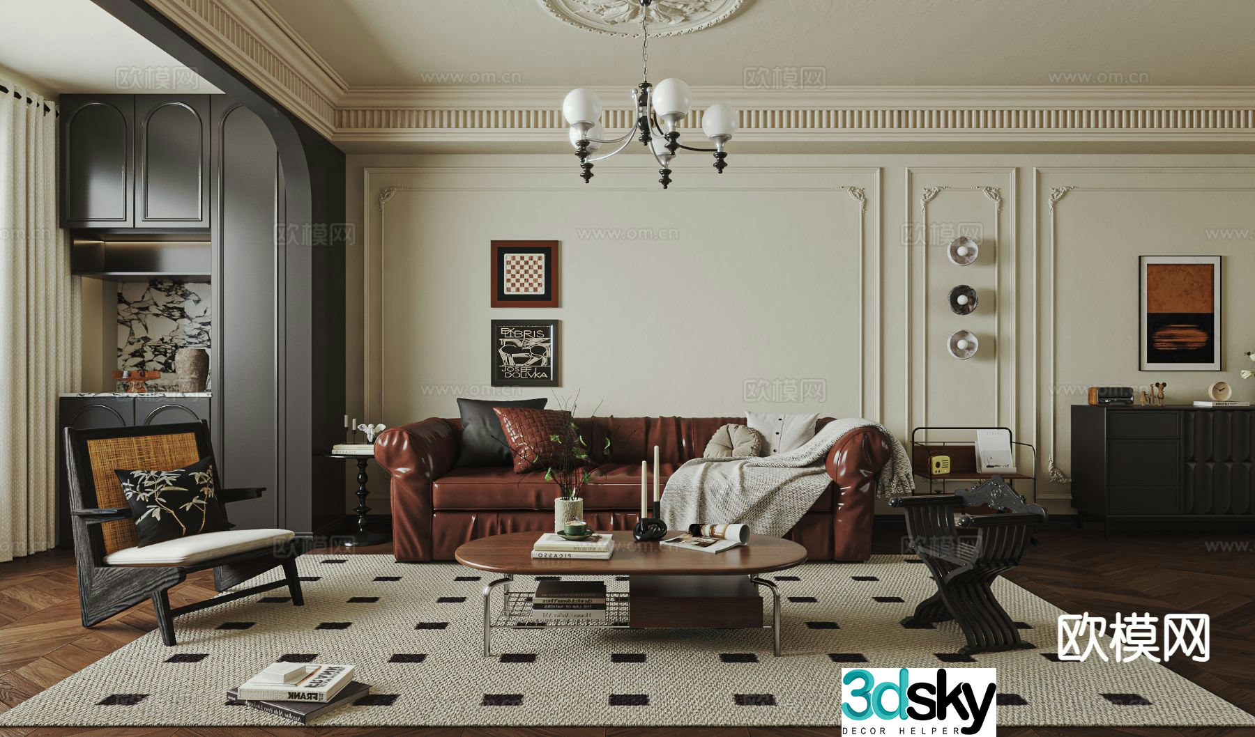 French living room 3d model