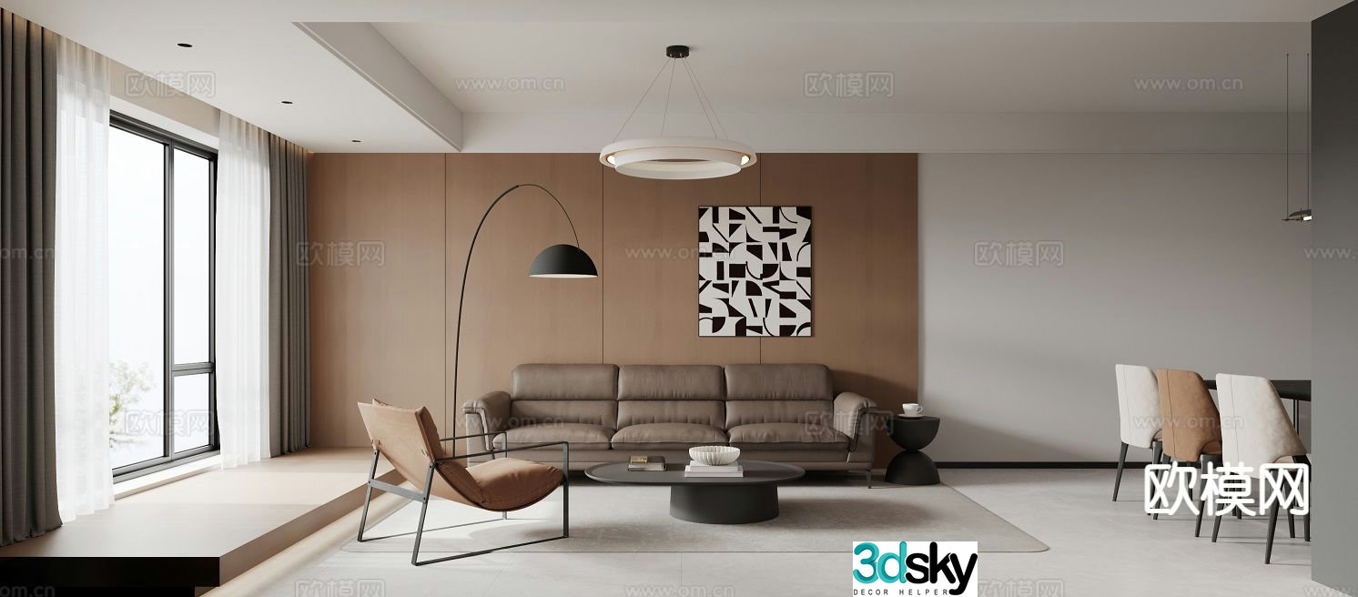 Modern guest restaurant 3d model