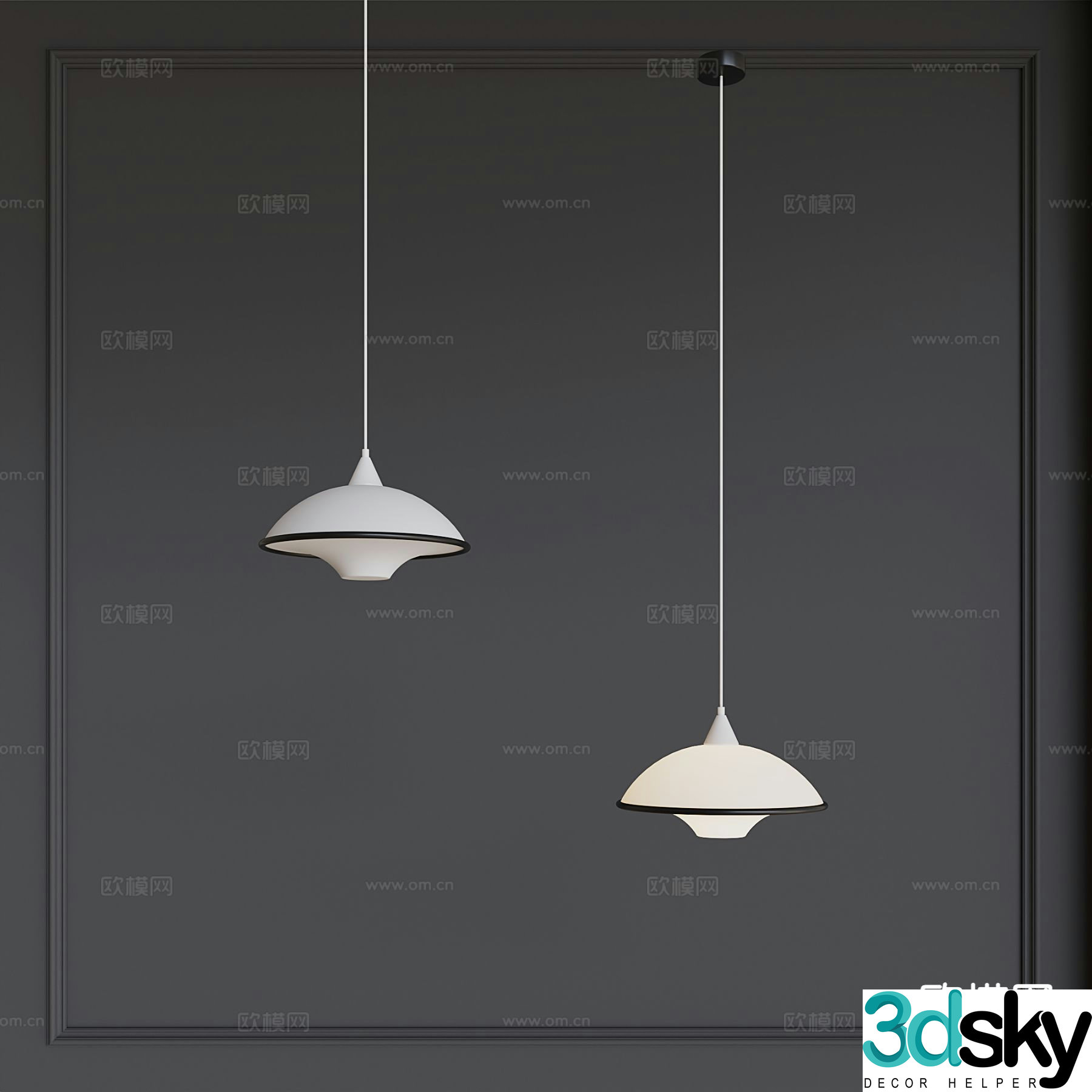 French flying saucer chandelier 3d model