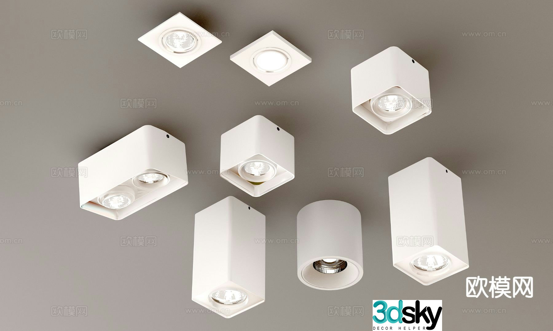 Surface mounted downlight spotlight magnetic light 3D model