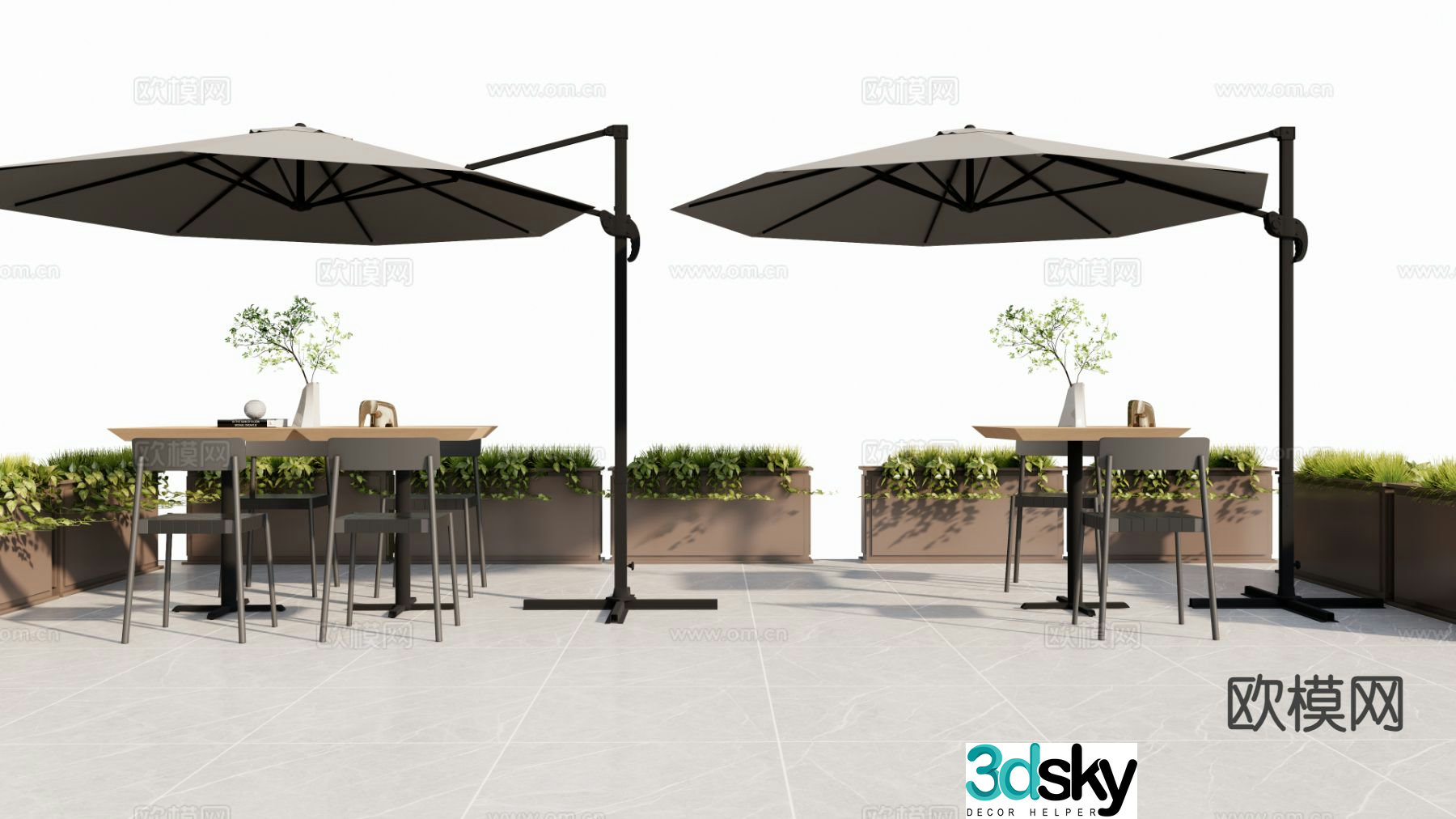 Modern outdoor tables and chairs bar chairs leisure tables and chairs commercial outdoor 3D model